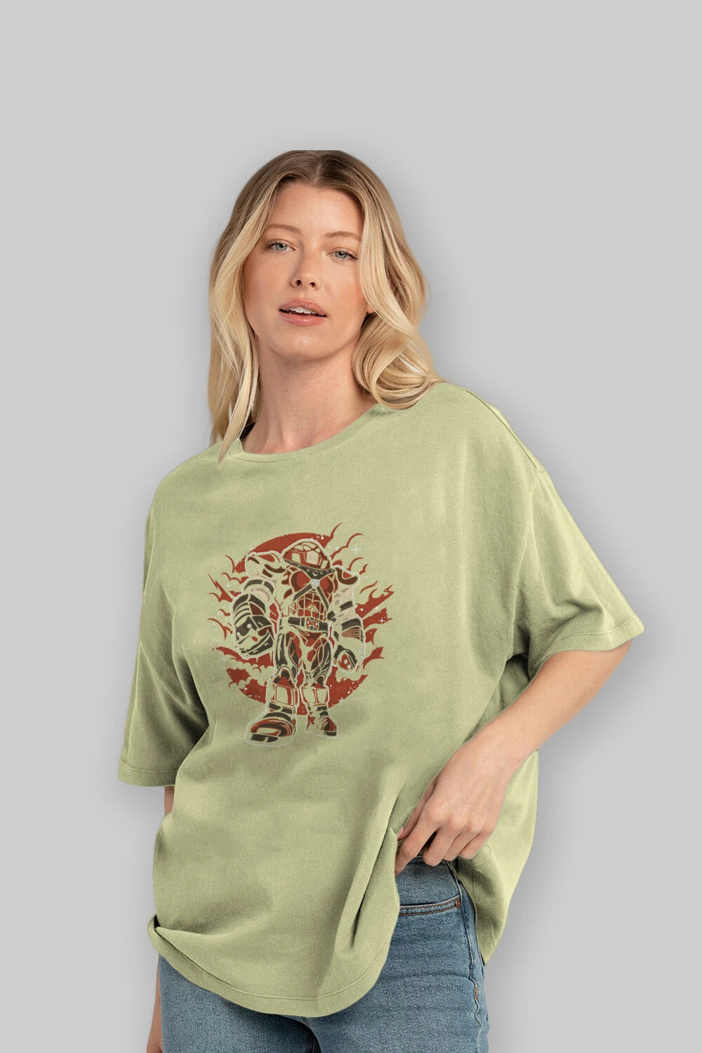 JUGERNAUT Ön Baskılı Oversize t-shirt Erkek Kadın Unisex %100 Pamuk tişort