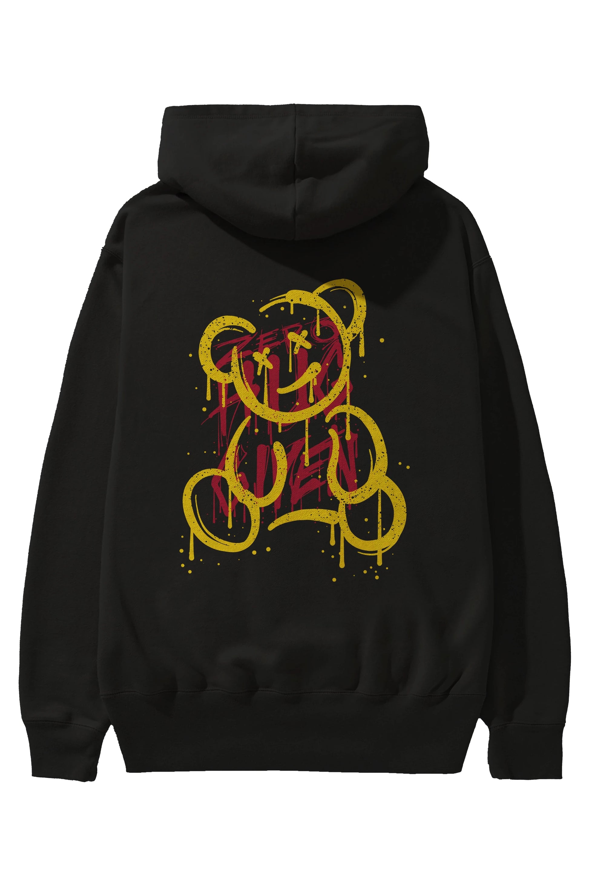 Zero Hug Bear Arka Baskılı Hoodie Oversize Kapüşonlu Sweatshirt Erkek Kadın Unisex