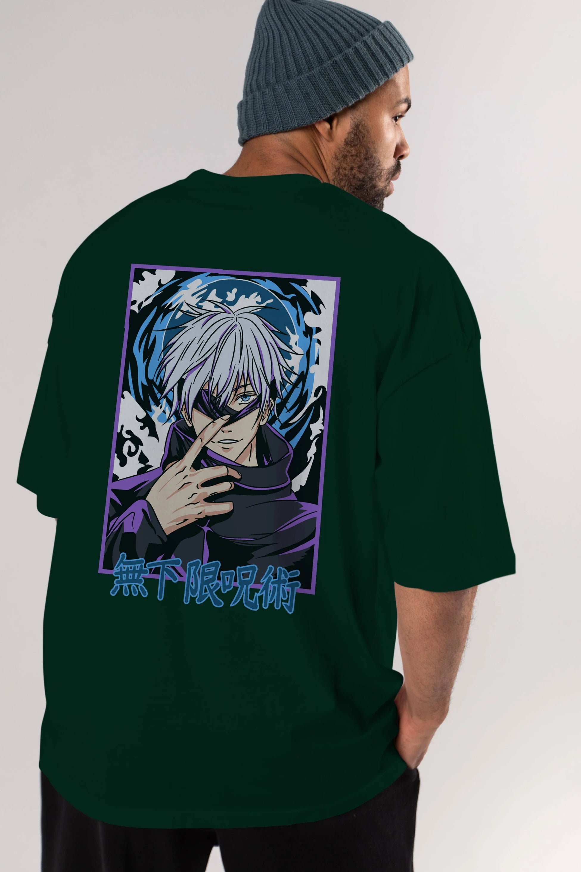 SATORU GOJO 3 Anime Arka Baskılı Oversize t-shirt Erkek Kadın Unisex