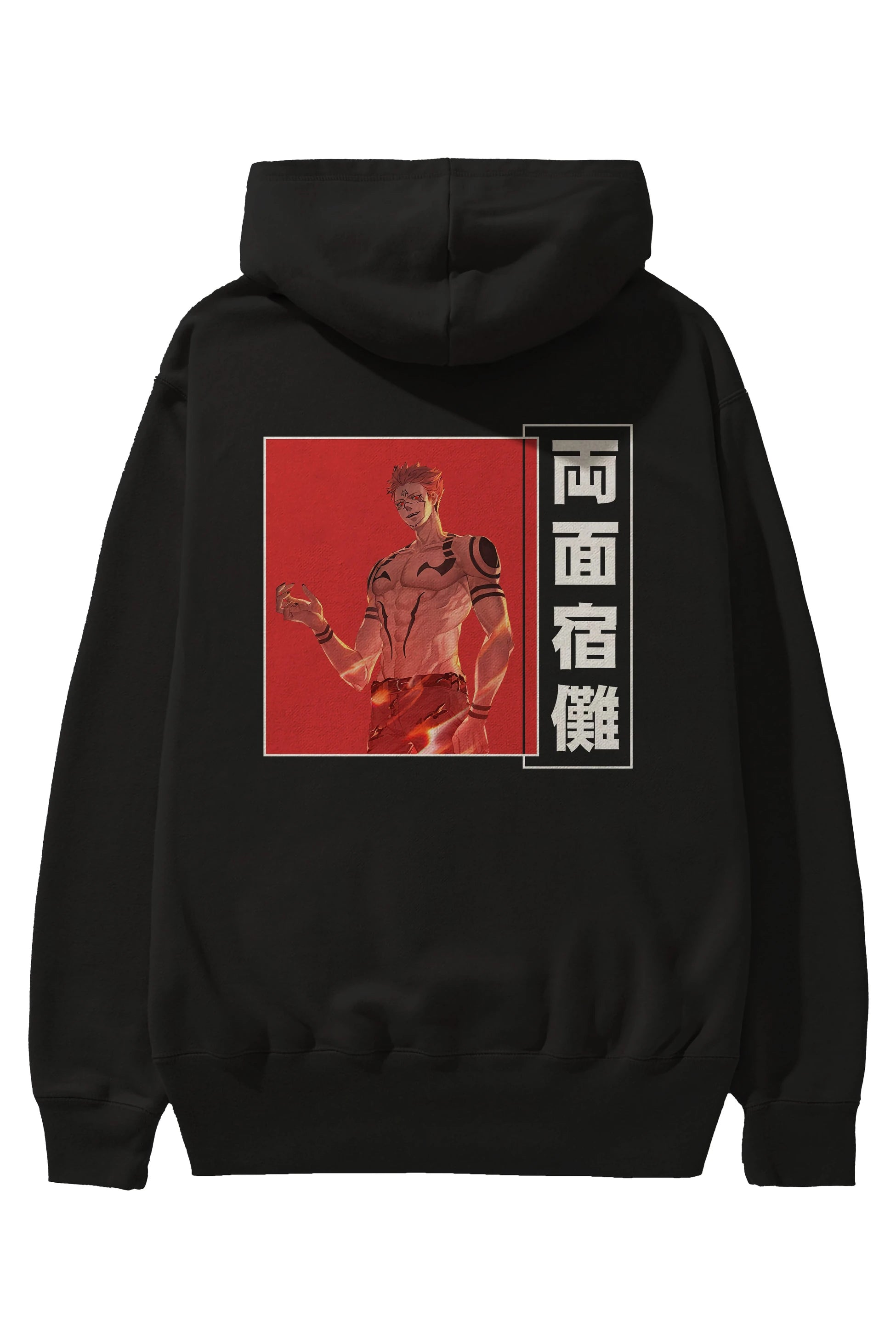 Sukuna Ryoumen 3 Anime Arka Baskılı Hoodie Oversize Kapüşonlu Sweatshirt Erkek Kadın Unisex