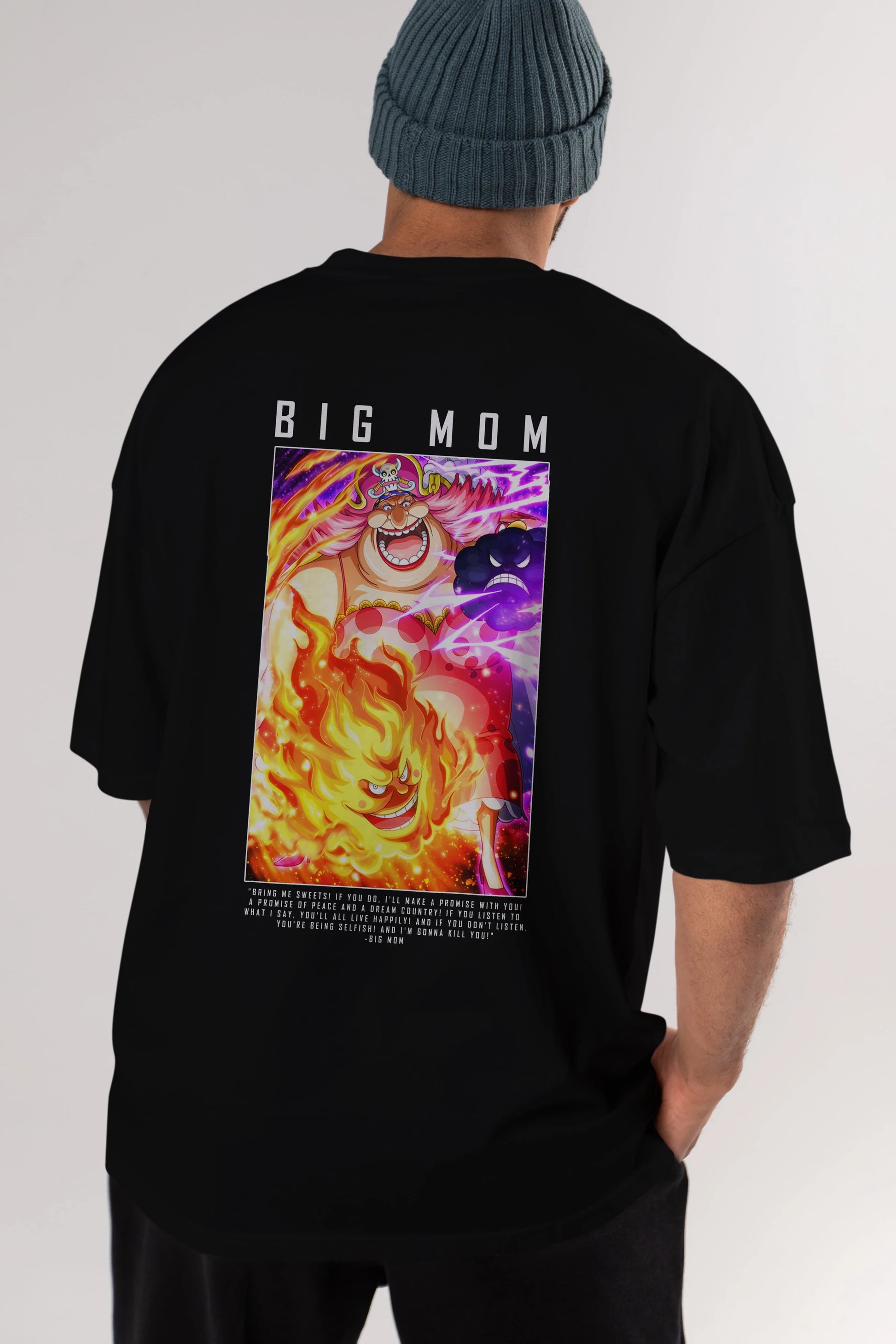 Charlotte Linlin Anime Arka Baskılı Oversize t-shirt Erkek Kadın Unisex %100 pamuk tişort