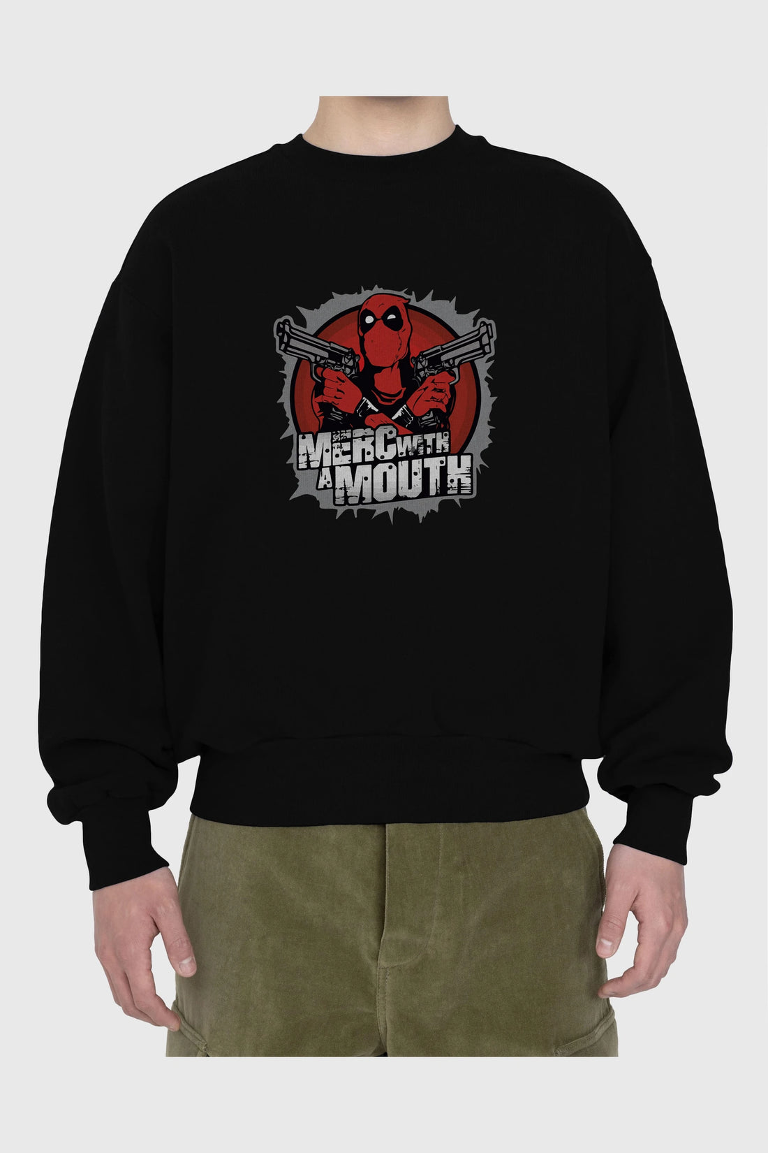 Deadpool (13) Ön Baskılı Oversize Sweatshirt Erkek Kadın Unisex