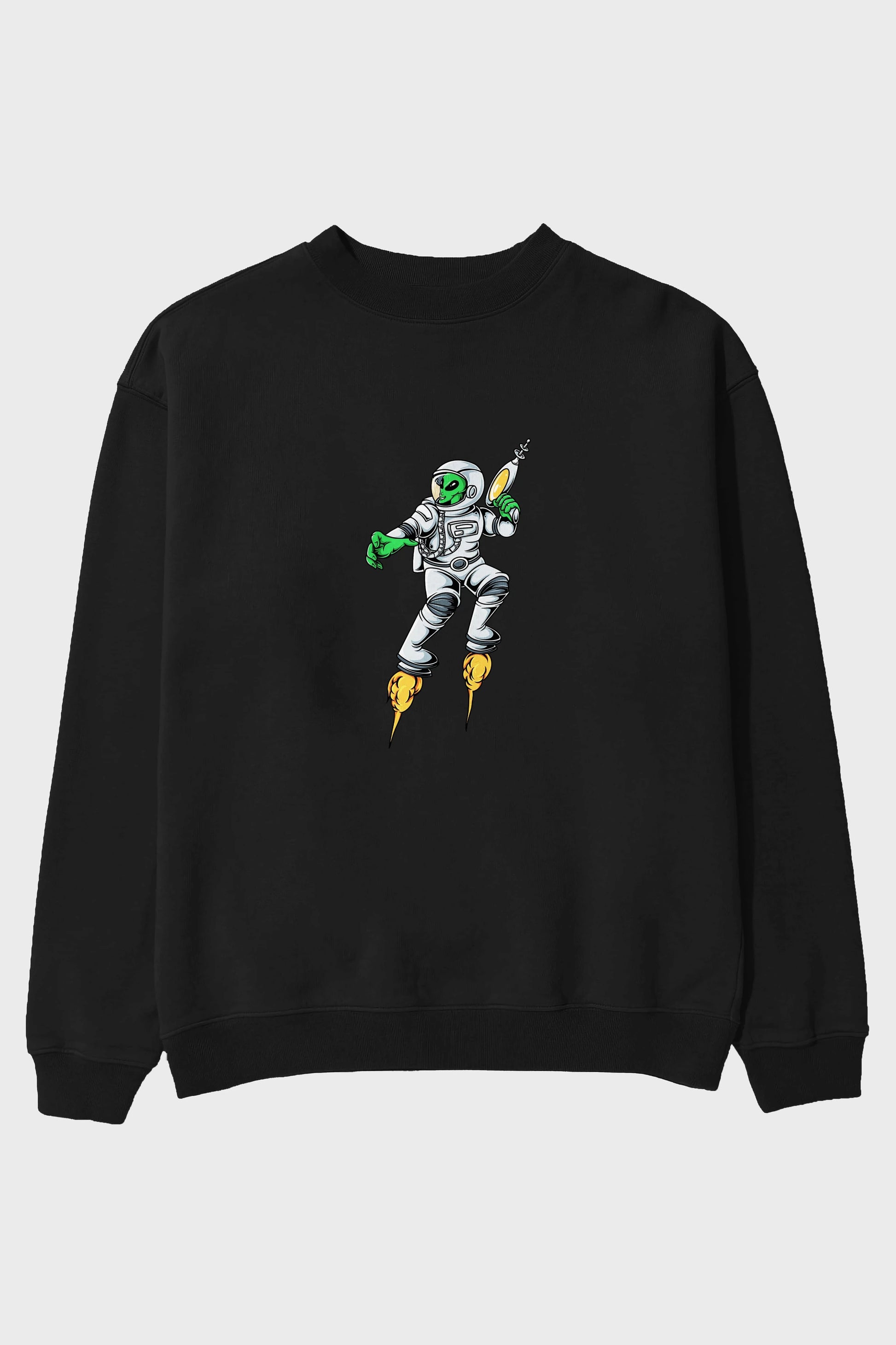 Alien Wars Ön Baskılı Oversize Sweatshirt Erkek Kadın Unisex