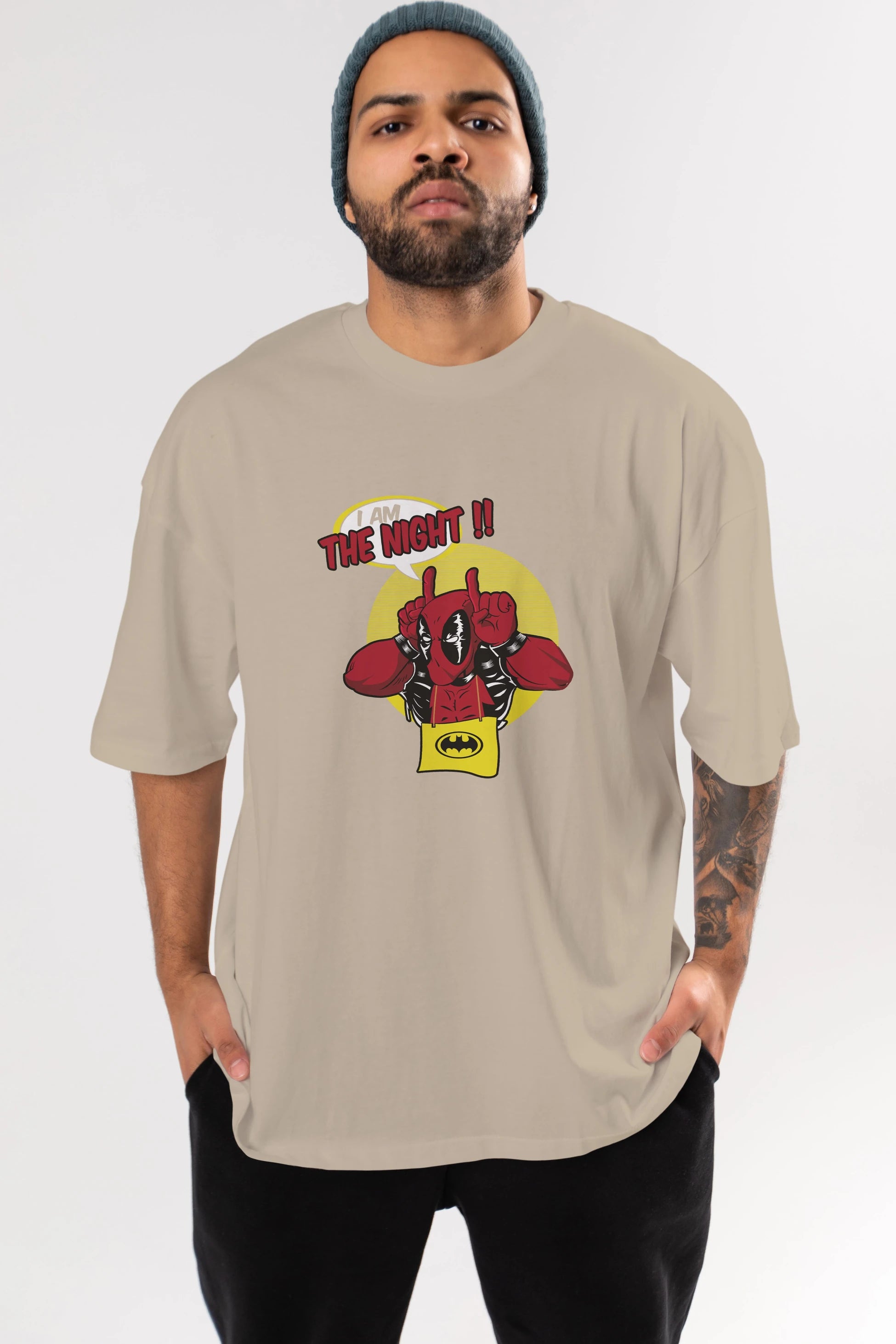 Deadpool (1) Ön Baskılı Oversize t-shirt Erkek Kadın Unisex %100 Pamuk Bisiklet Yaka tişort