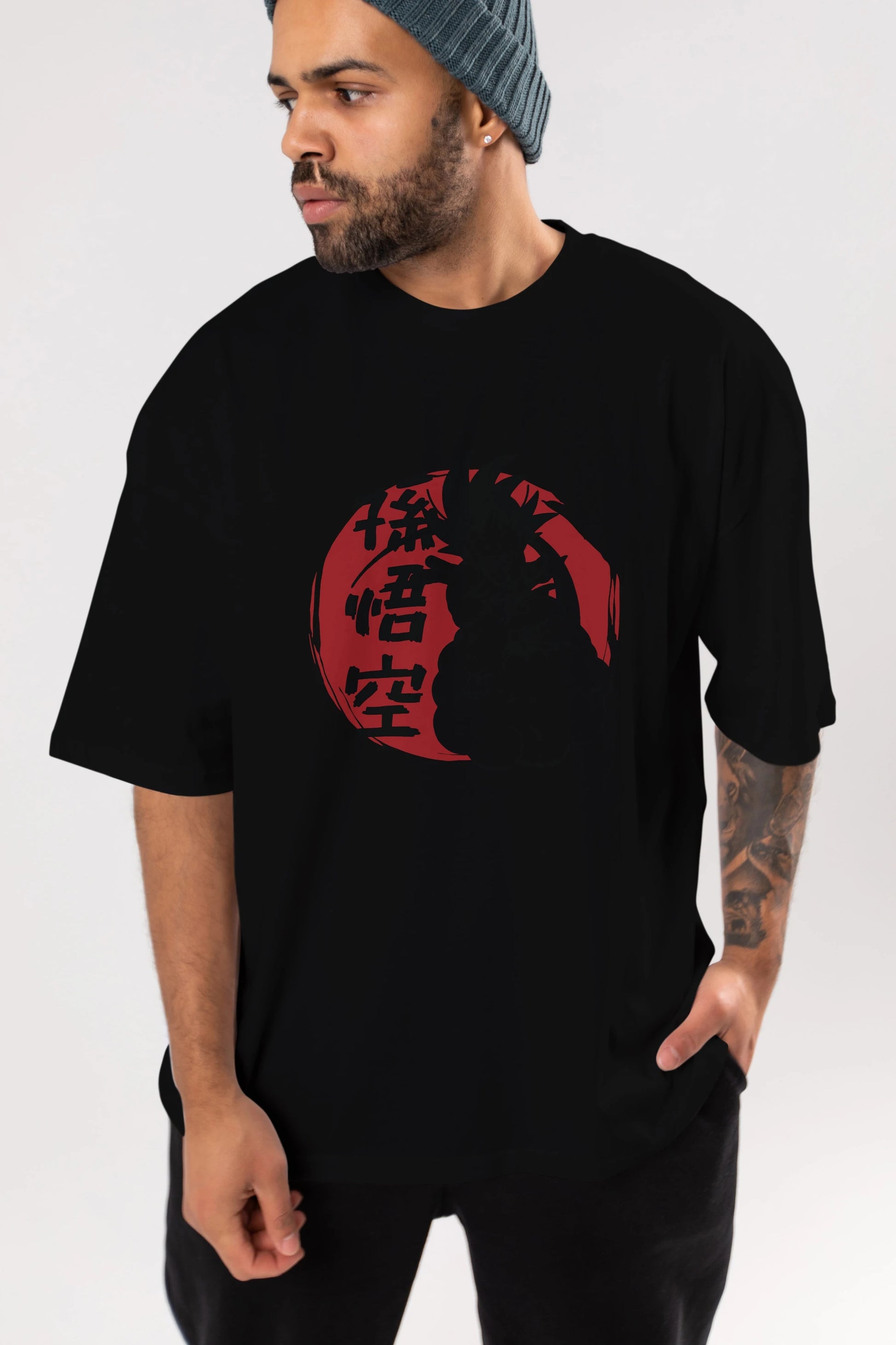 DRAGON BALL Anime Ön Baskılı Oversize t-shirt %100 pamuk Erkek Kadın Unisex