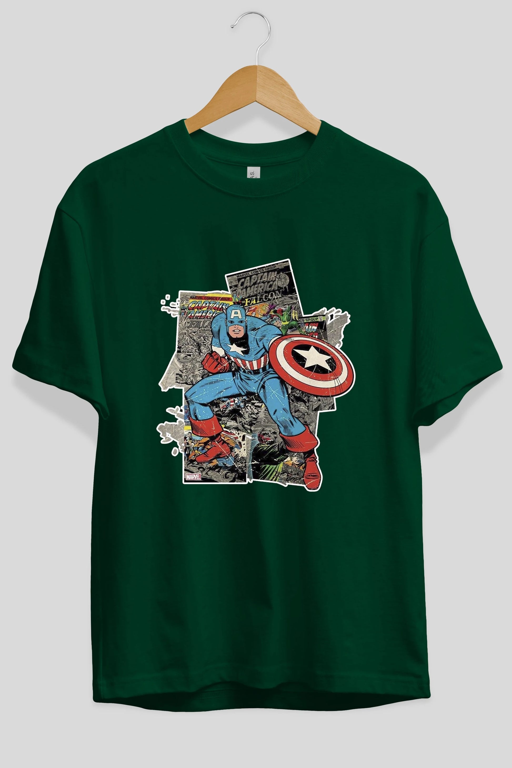 Captain America (2) Ön Baskılı Oversize t-shirt Erkek Kadın Unisex %100 Pamuk Bisiklet Yaka tişort