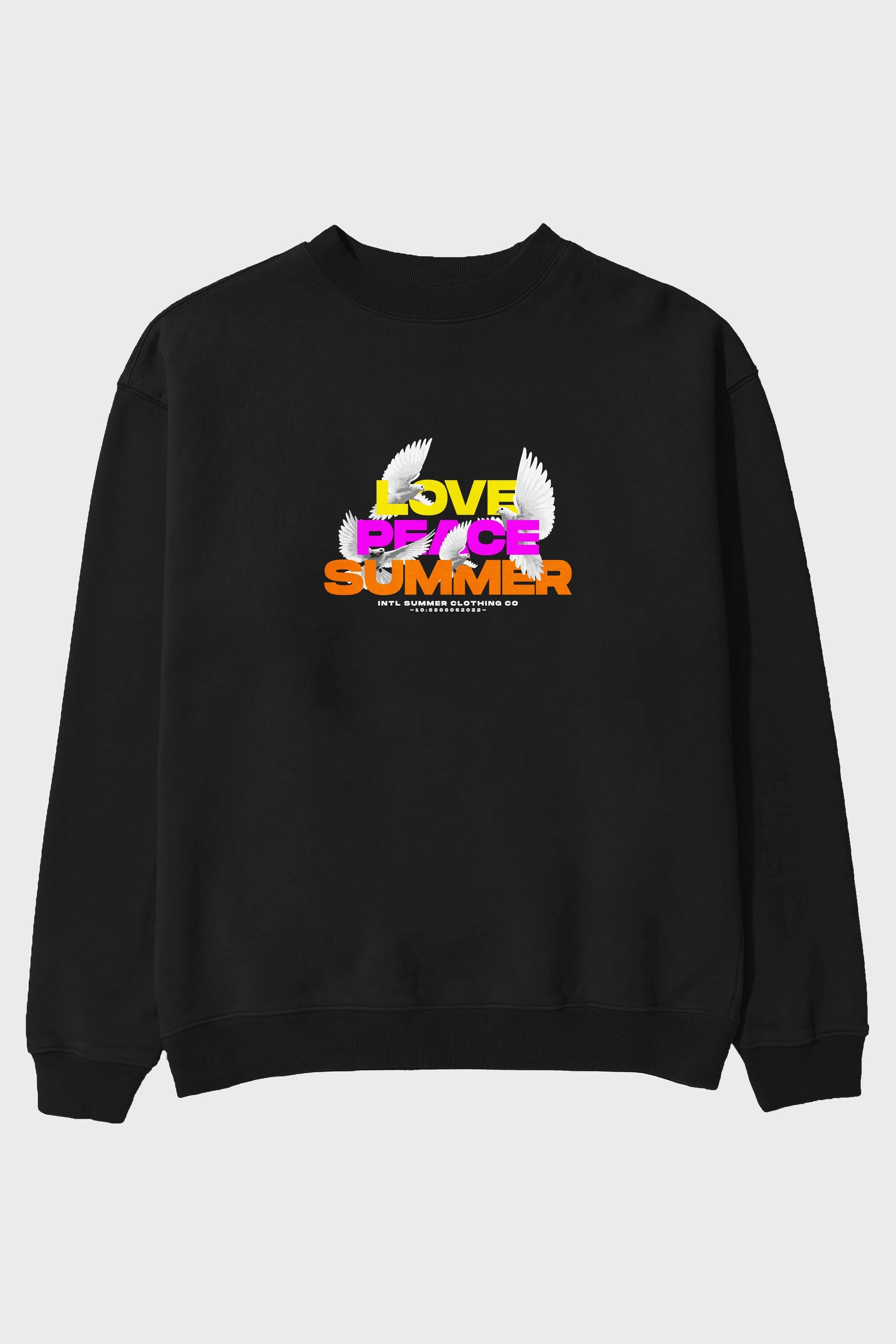 Love Peace Summer Ön Baskılı Oversize Sweatshirt Erkek Kadın Unisex