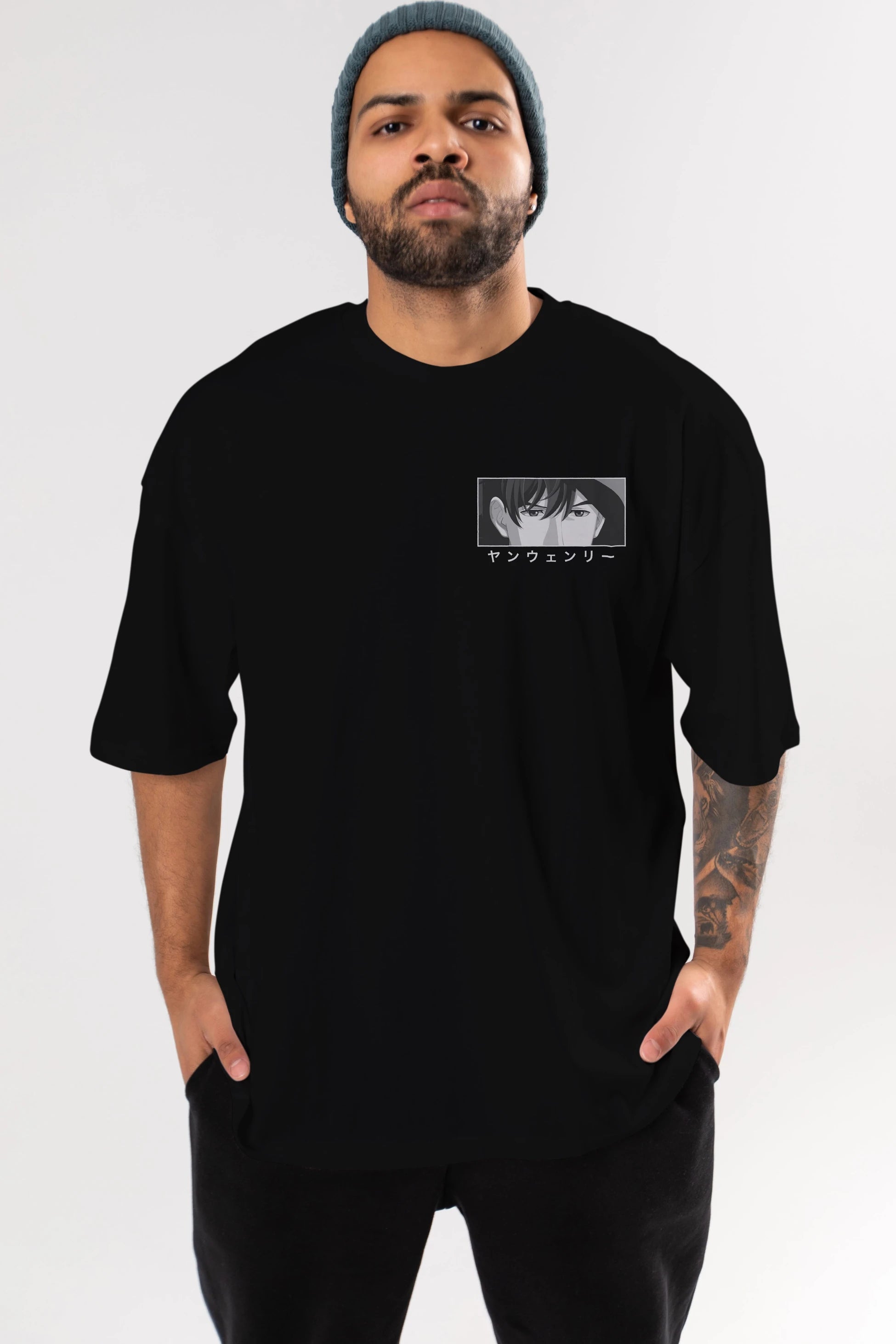 Wen-li Yang 1 Ön Sol Baskılı Oversize t-shirt Erkek Kadın Unisex %100 Pamuk Bisiklet Yaka tişort