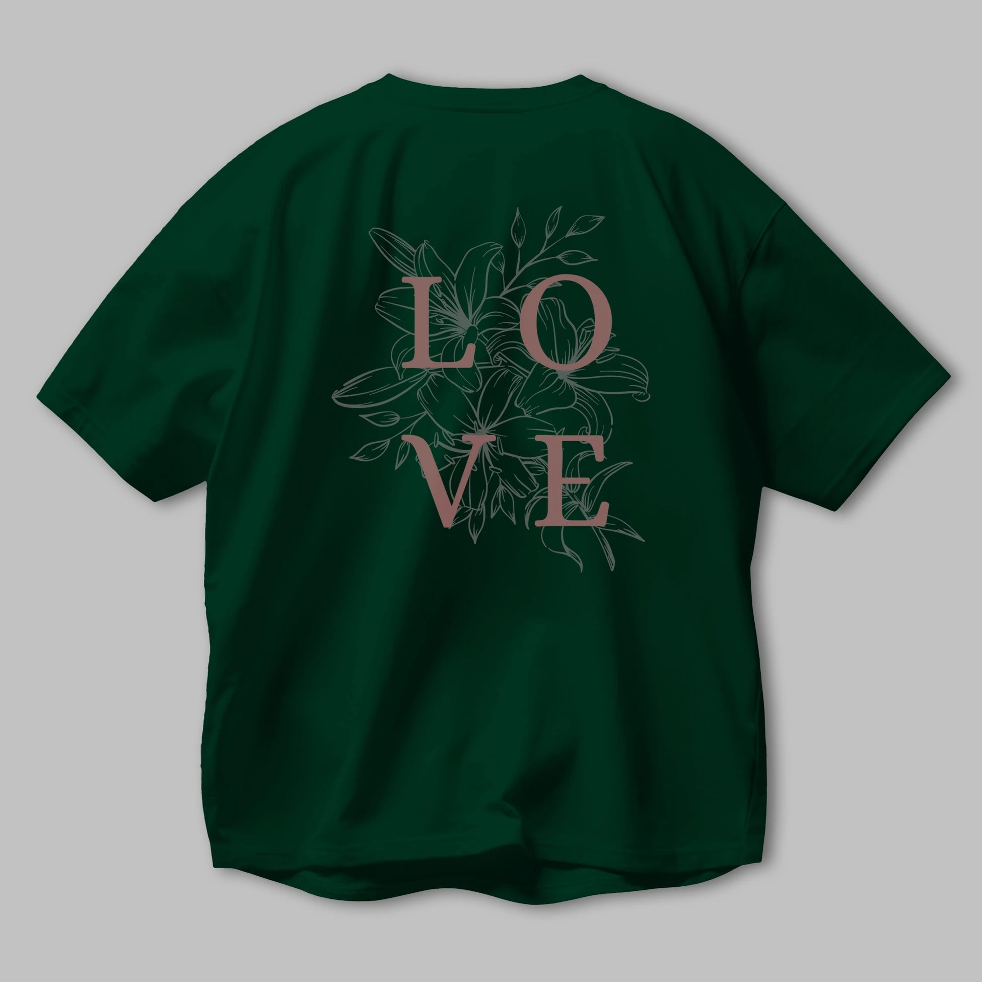 Love Yazılı Arka Baskılı Oversize t-shirt Erkek Kadın Unisex