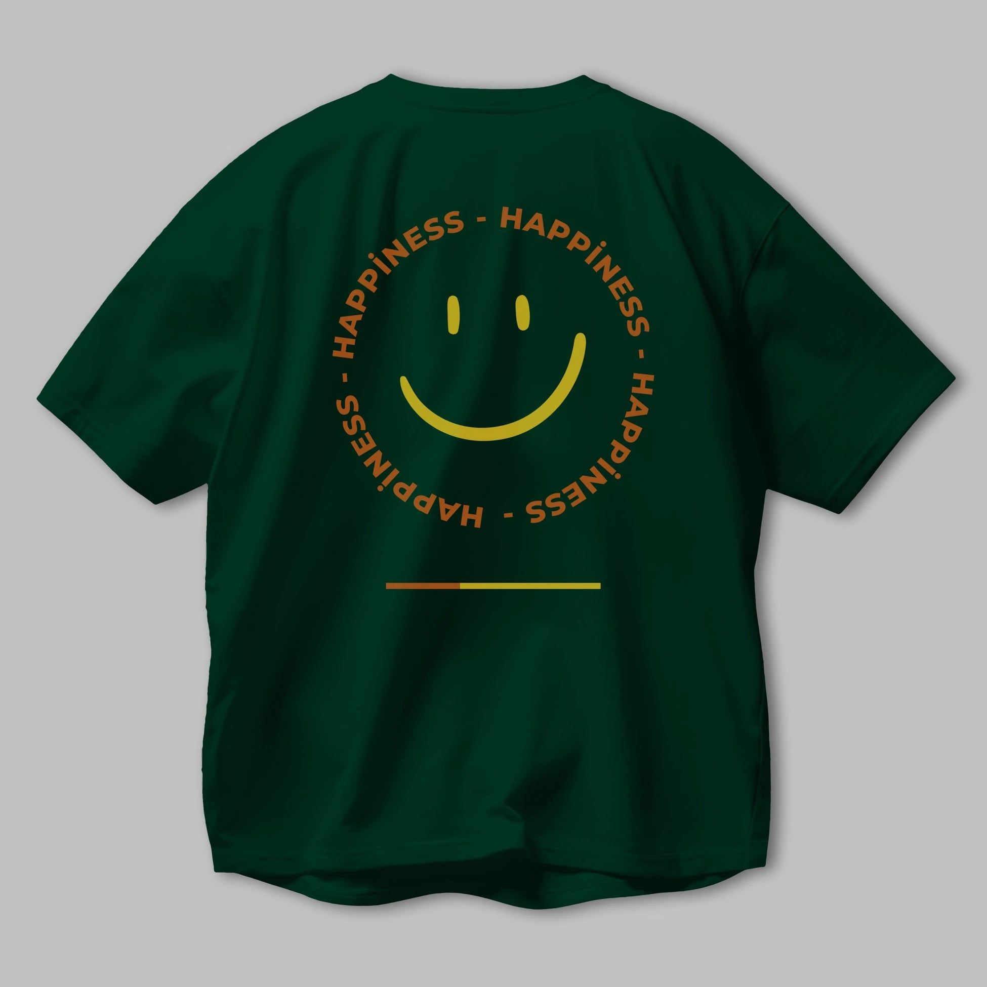 Happiness Smile Yazılı Arka Baskılı Oversize t-shirt Erkek Kadın Unisex