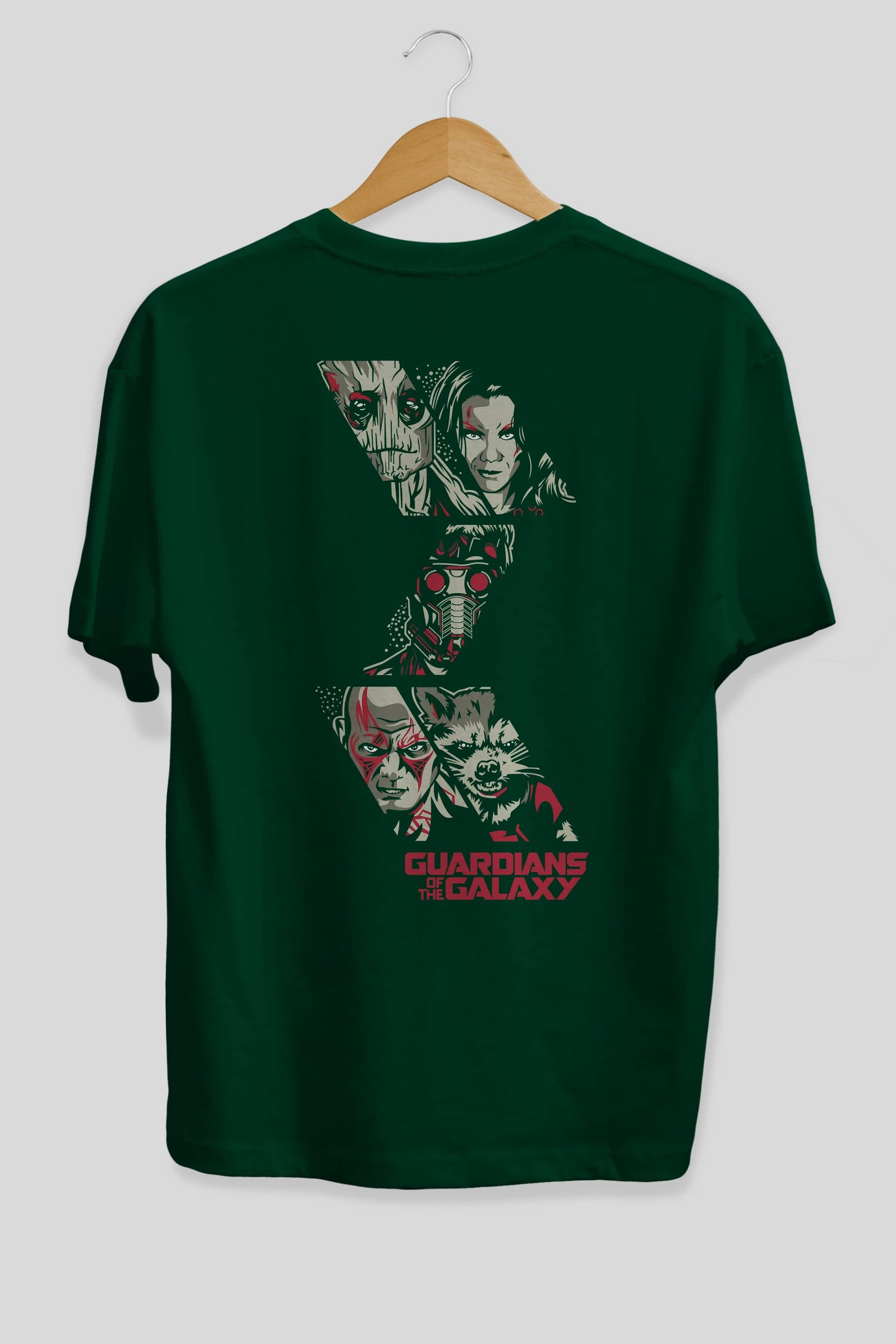Guardians of The Galaxy (2) Arka Baskılı Oversize t-shirt Erkek Kadın Unisex %100 Pamuk Bisiklet Yaka tişort
