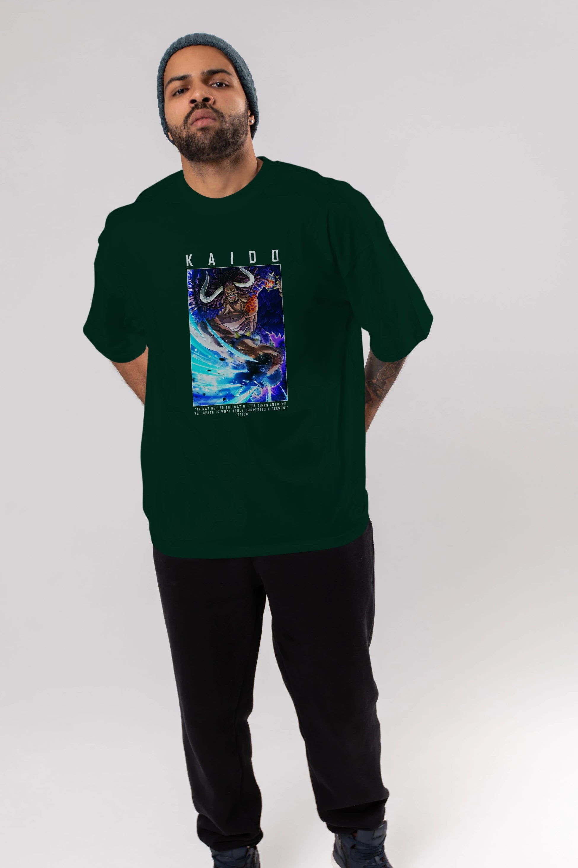 Kaido 2 Anime Ön Baskılı Oversize t-shirt Erkek Kadın Unisex