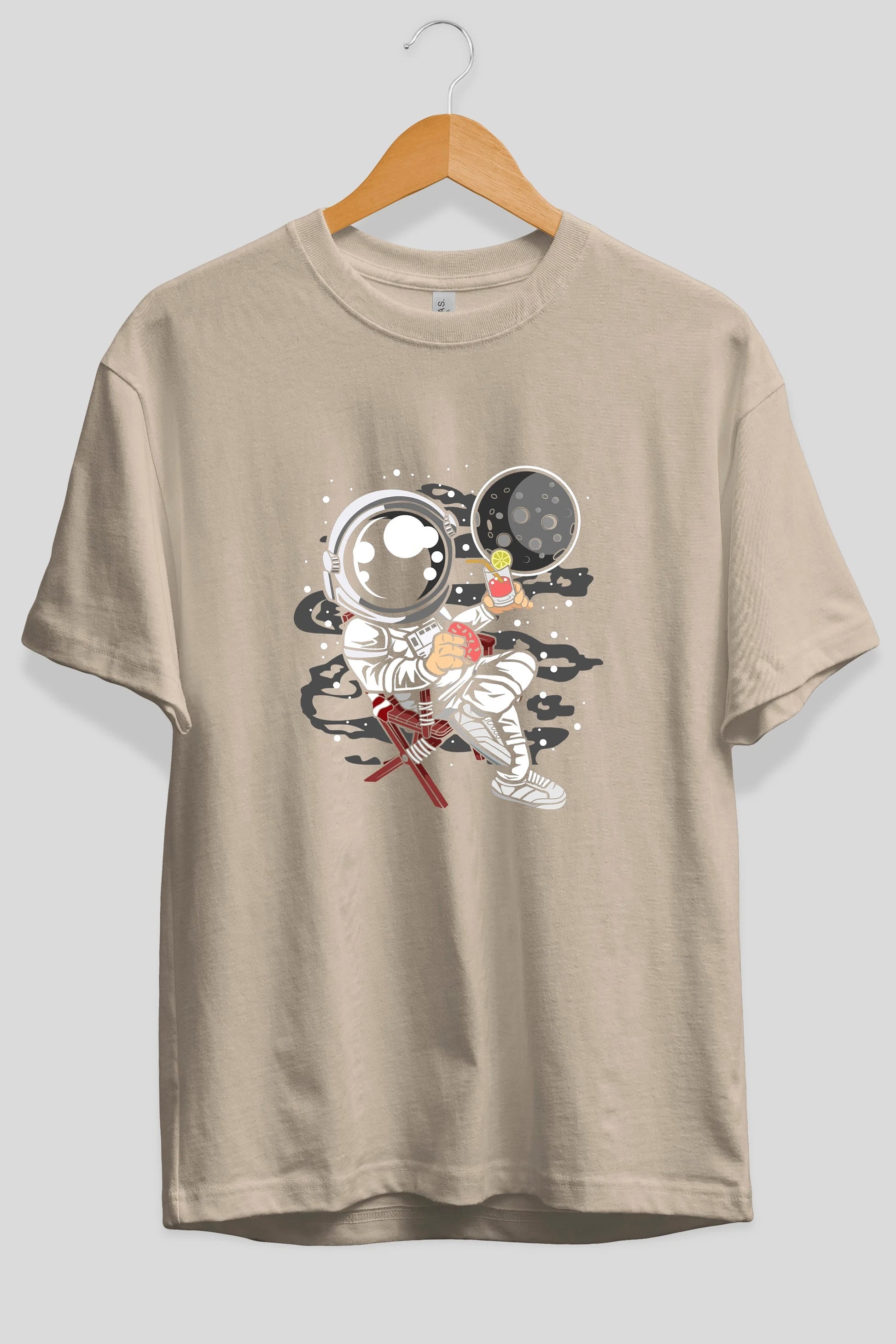 Holiday Astronaut Ön Baskılı Oversize t-shirt Erkek Kadın Unisex