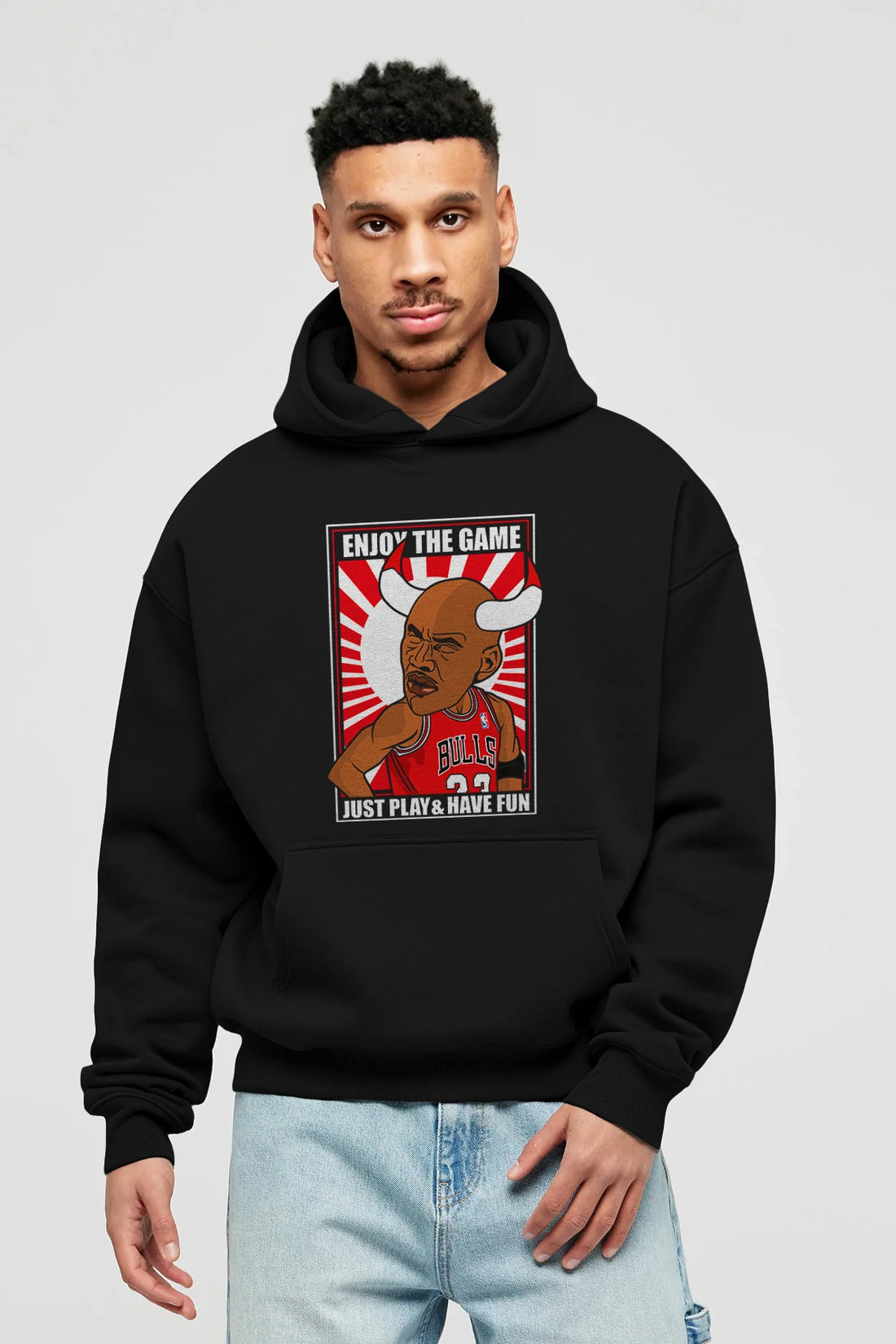 Michael Jordan Ön Baskılı Hoodie Oversize Kapüşonlu Sweatshirt Erkek Kadın Unisex