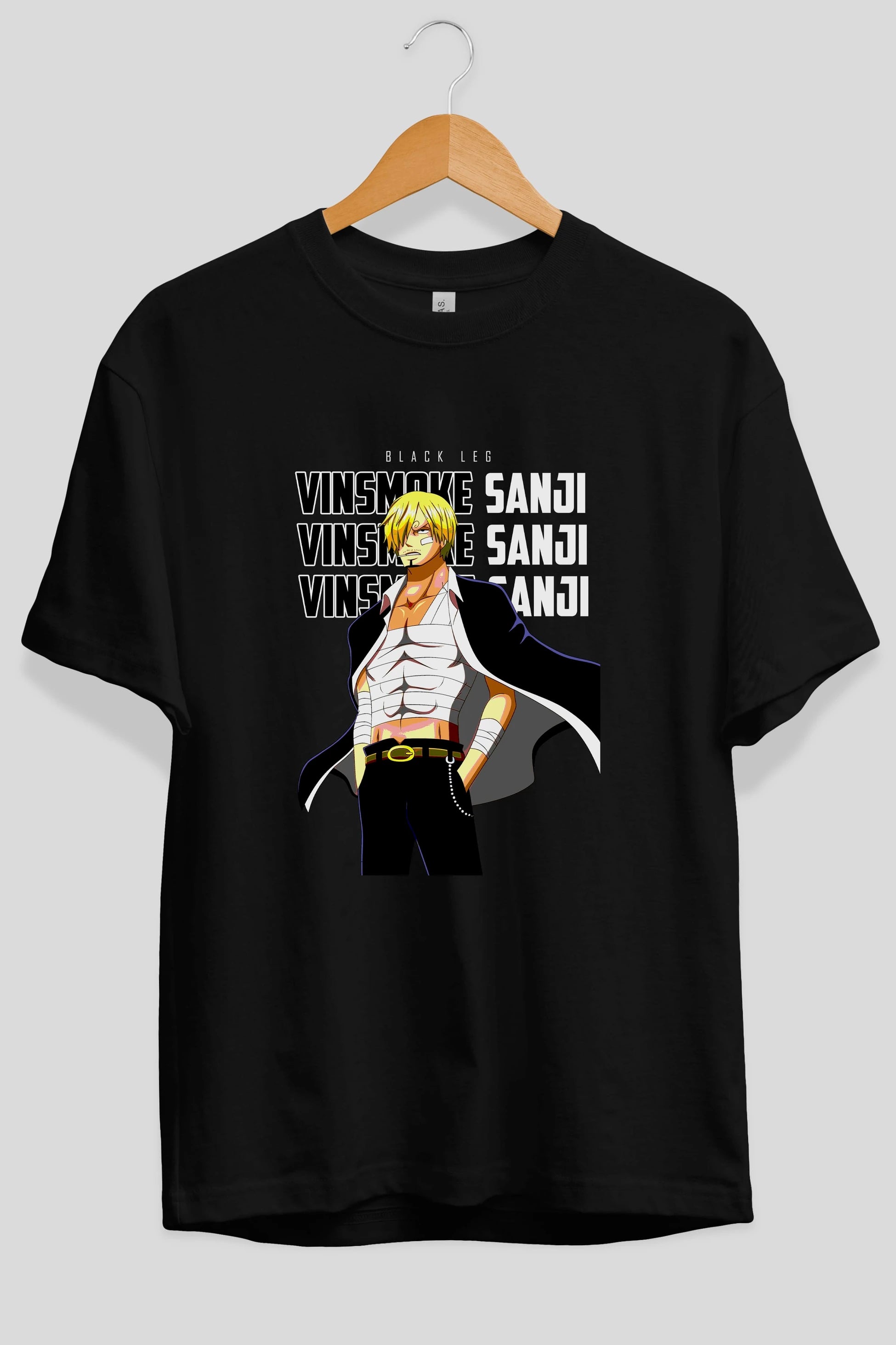 Sanji Anime Ön Baskılı Oversize t-shirt Erkek Kadın Unisex