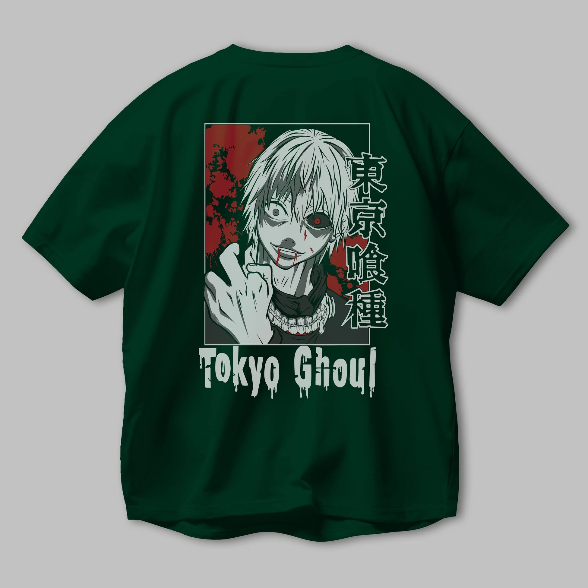 Kaneki Ken TOKYO GHOUL Anime Arka Baskılı Oversize t-shirt Erkek Kadın Unisex