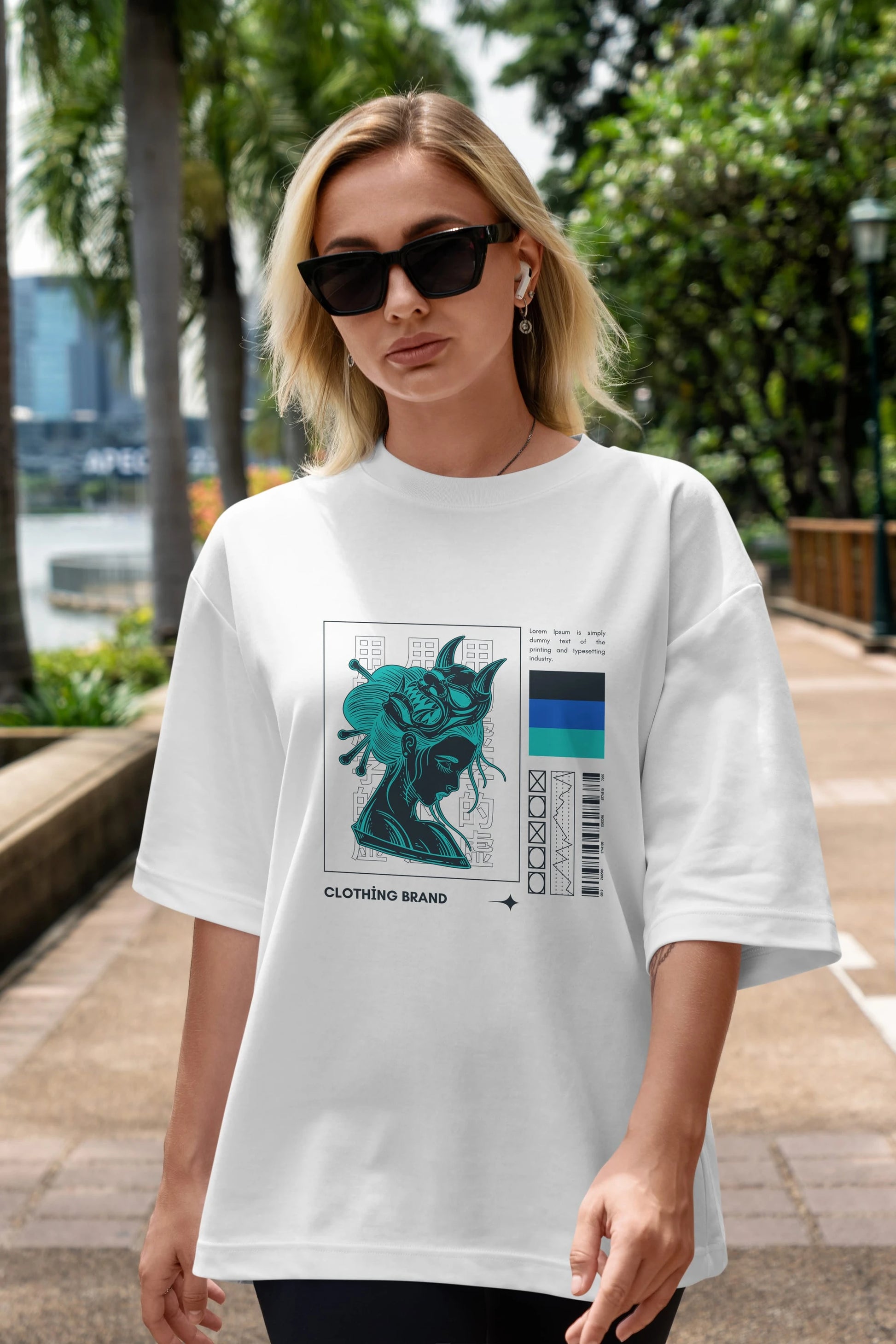 Hipster Japanese Style 2 Ön Baskılı Oversize t-shirt Erkek Kadın Unisex