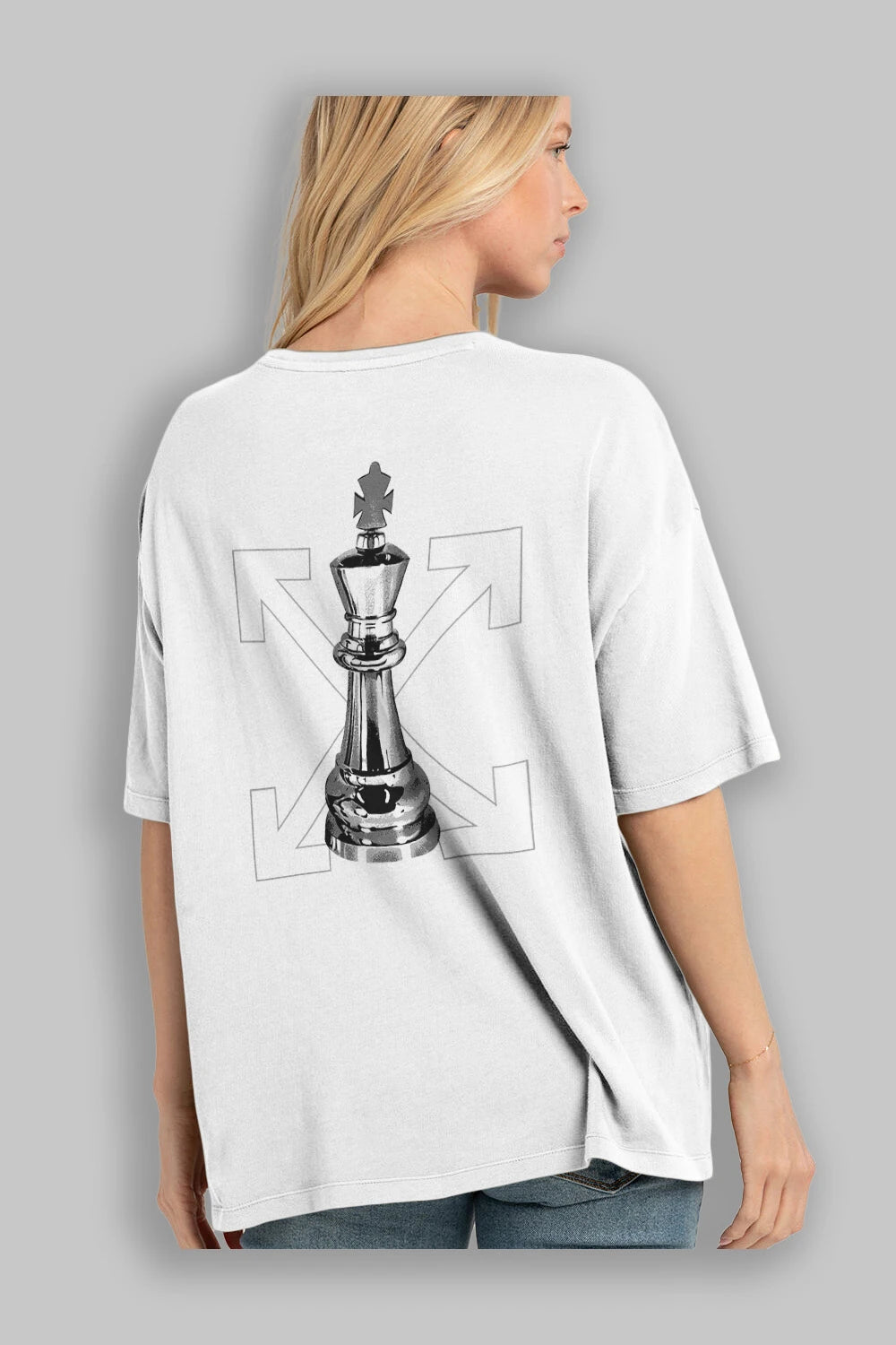 Gambler The King Arka Baskılı Oversize t-shirt Erkek Kadın Unisex