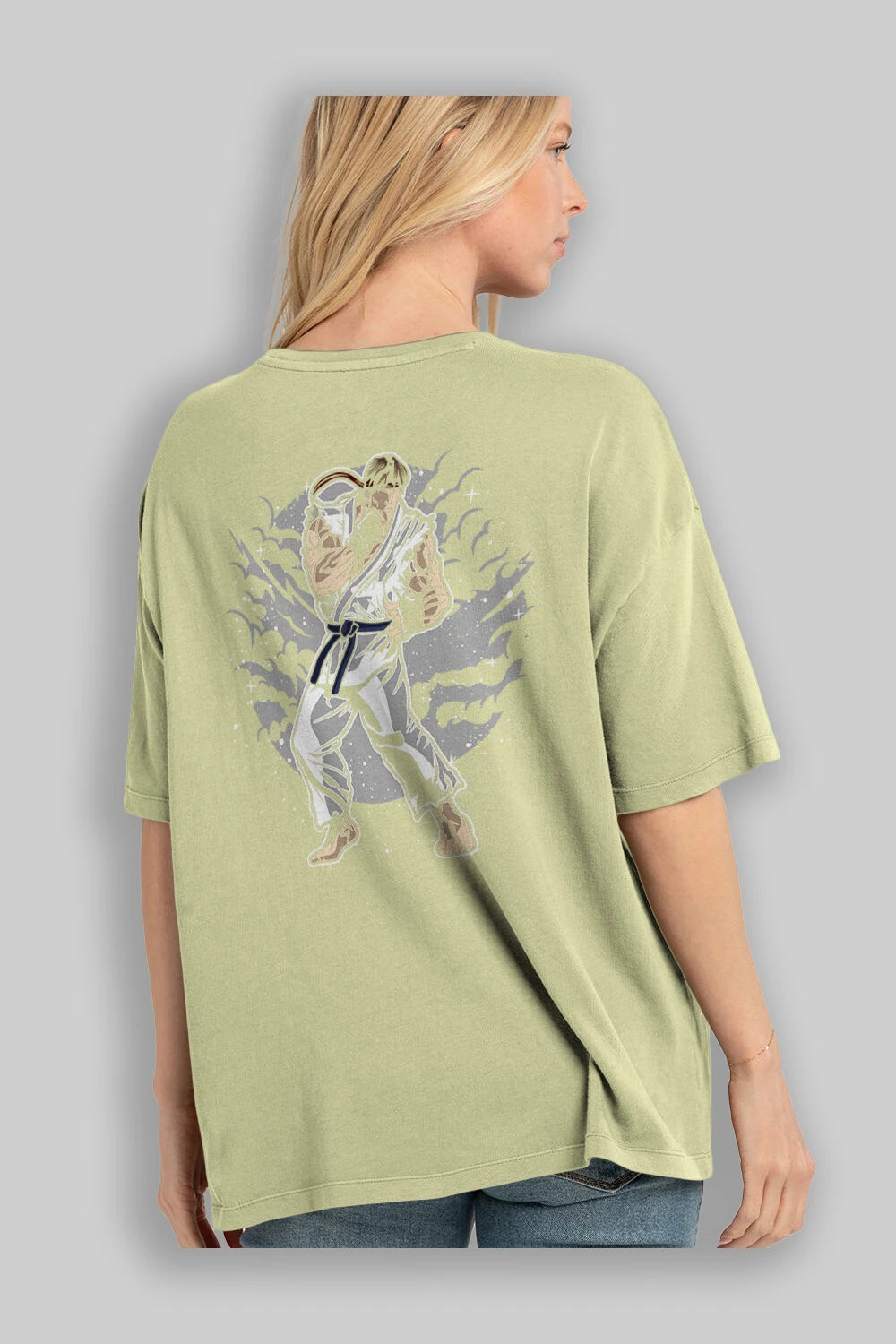 RYU Arka Baskılı Oversize t-shirt Erkek Kadın Unisex %100 Pamuk