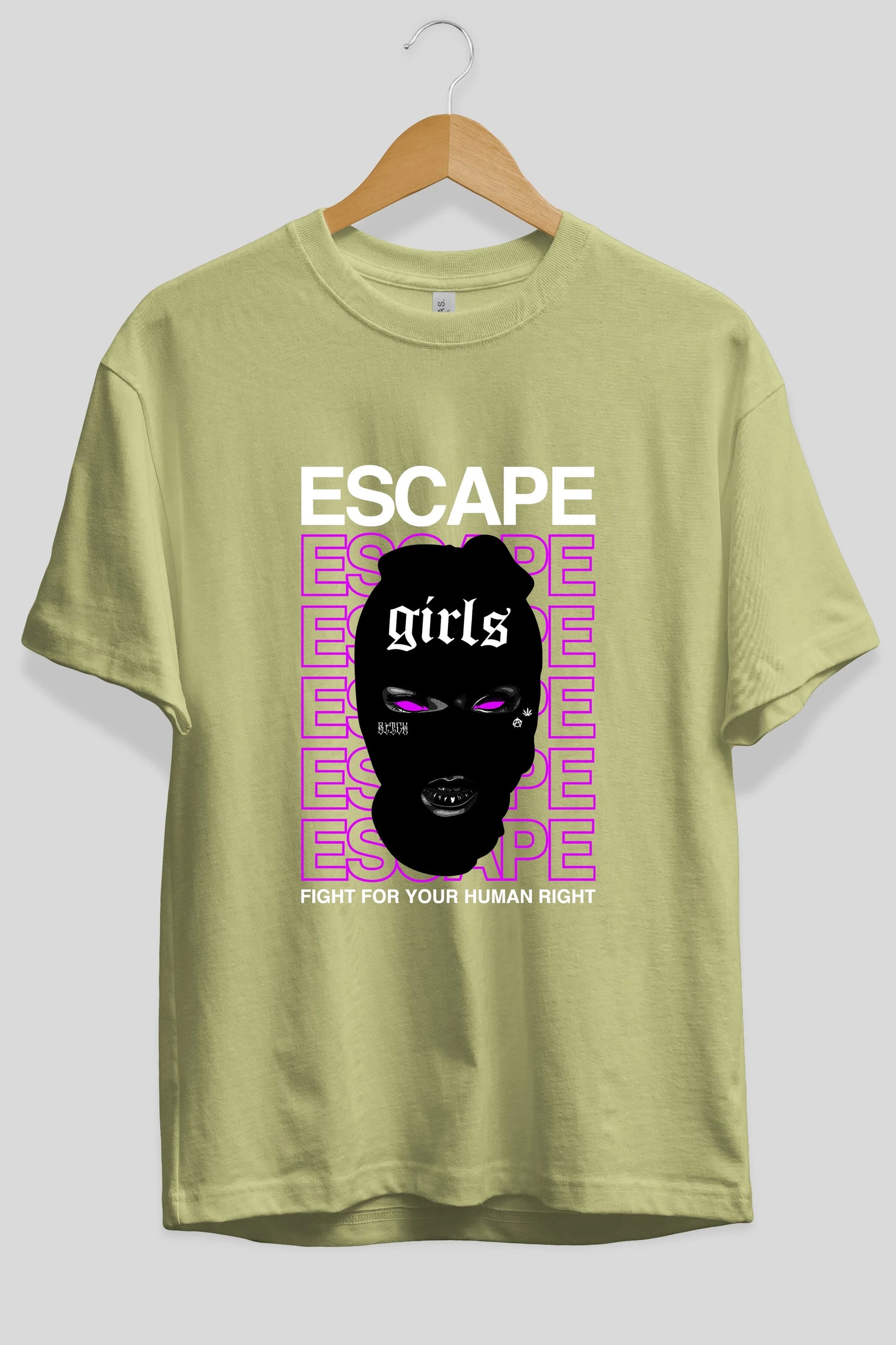 Escape Girl Ön Baskılı Oversize t-shirt Erkek Kadın Unisex