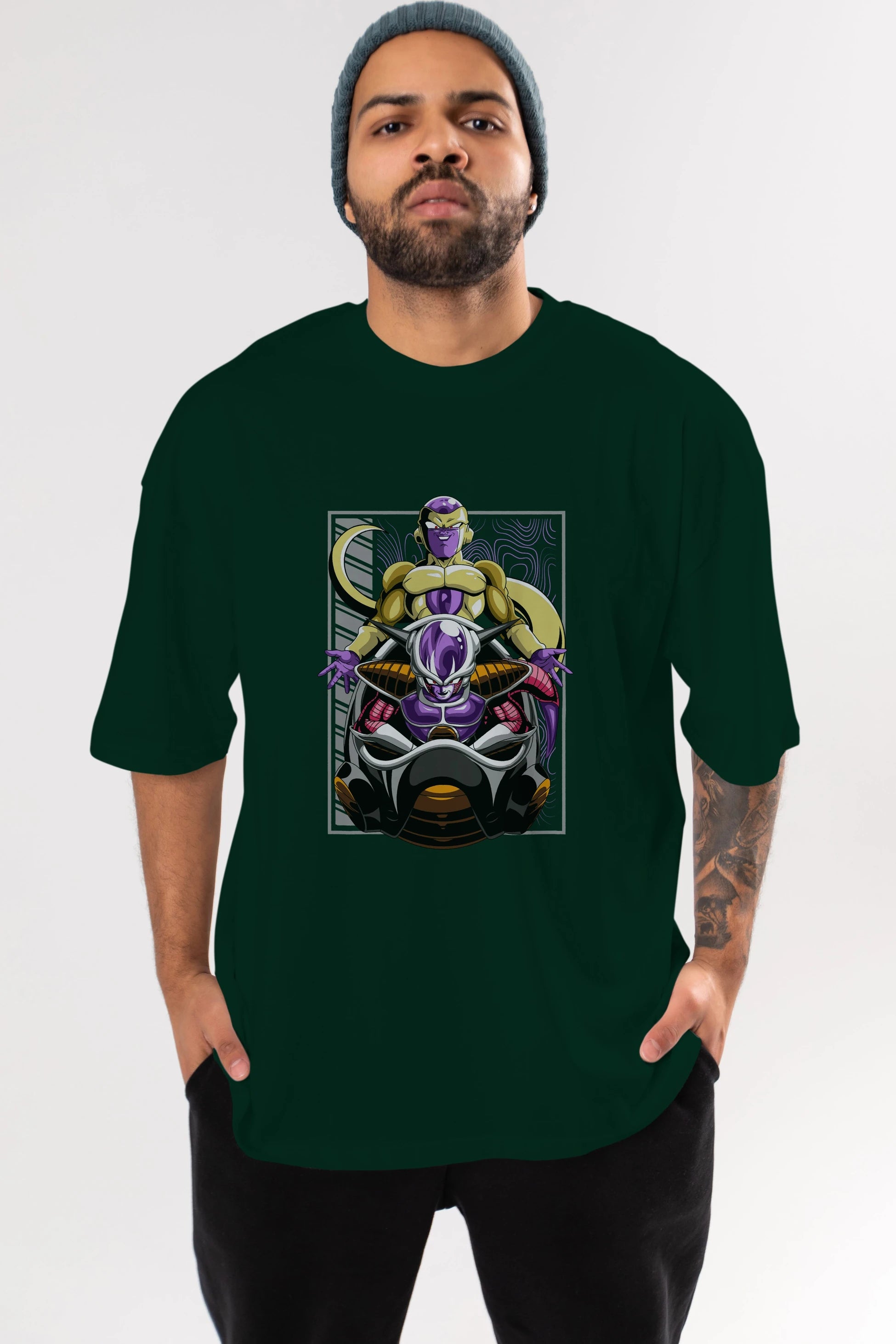 DragonBall Freezer Anime Ön Baskılı Oversize t-shirt %100 pamuk Erkek Kadın Unisex