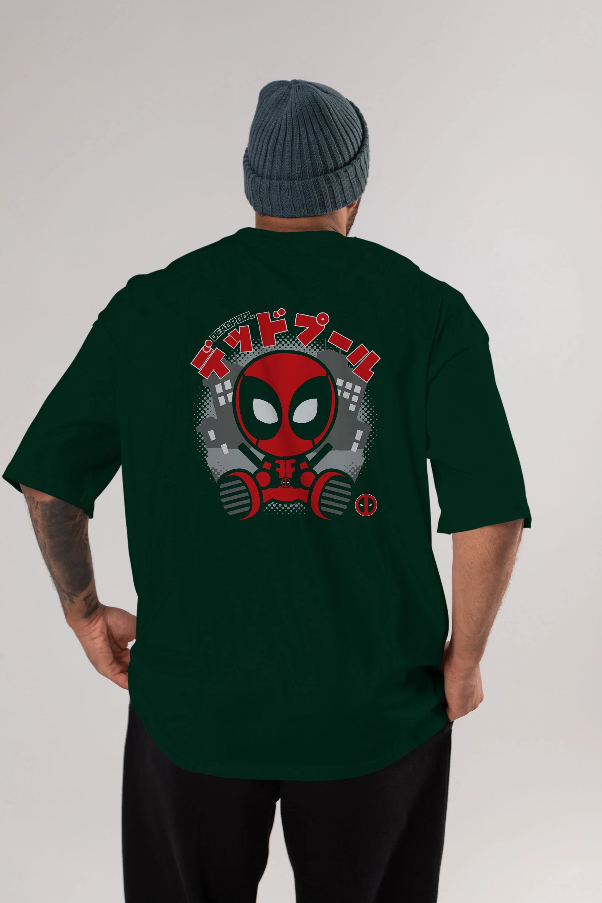Deadpool (15) Arka Baskılı Oversize t-shirt Erkek Kadın Unisex %100 Pamuk Bisiklet Yaka tişort