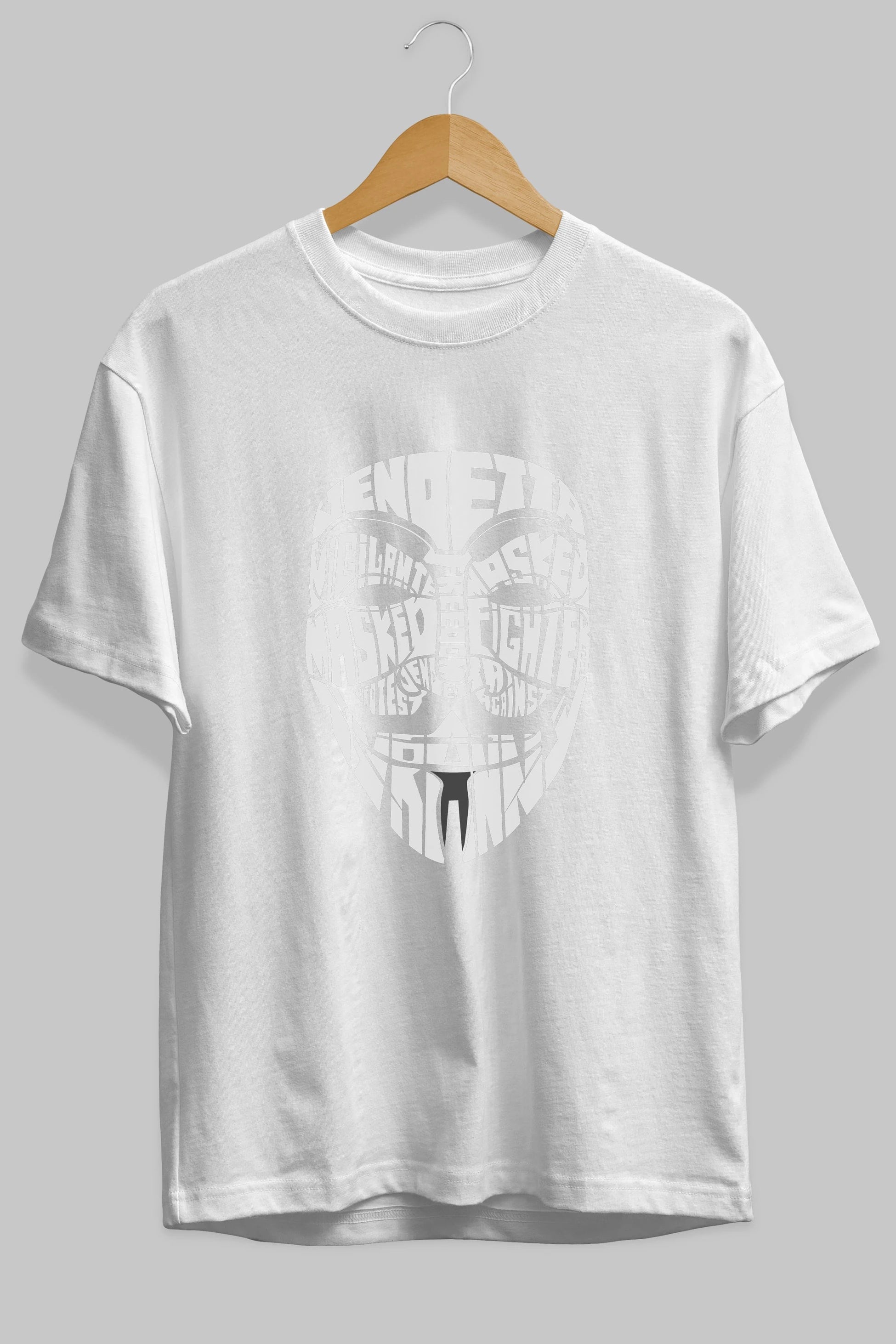 Vendetta Ön Baskılı Oversize t-shirt %100 pamuk Erkek Kadın Unisex