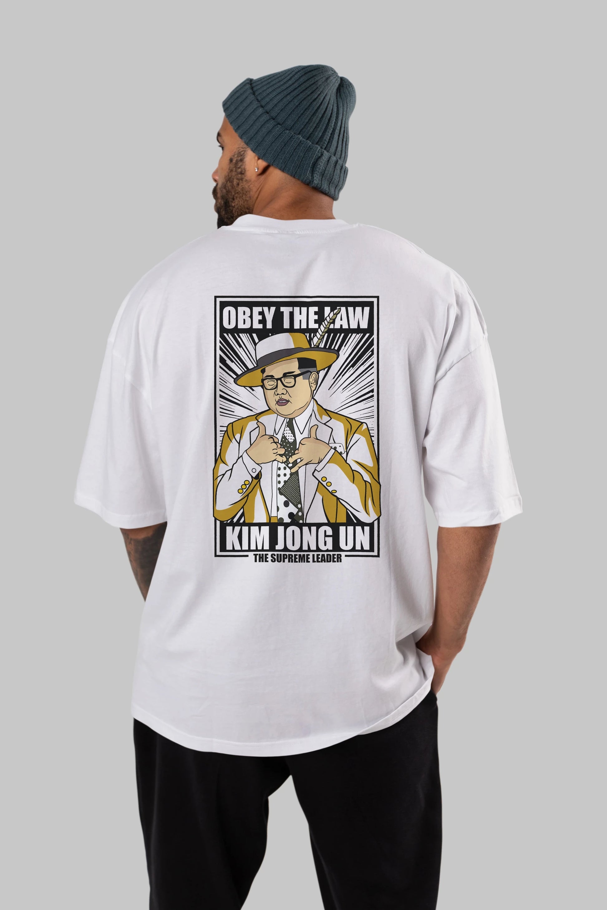 The Mask Jong Un Arka Baskılı Oversize t-shirt Erkek Kadın Unisex %100 Pamuk tişort