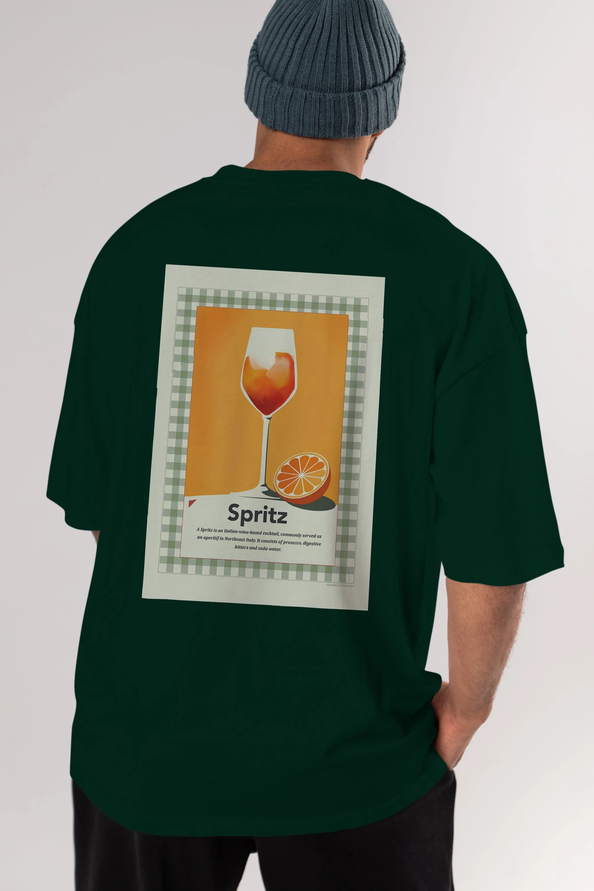 Aperol Spritz 5 Arka Baskılı Oversize t-shirt Erkek Kadın Unisex %100 Pamuk Bisiklet Yaka tişort