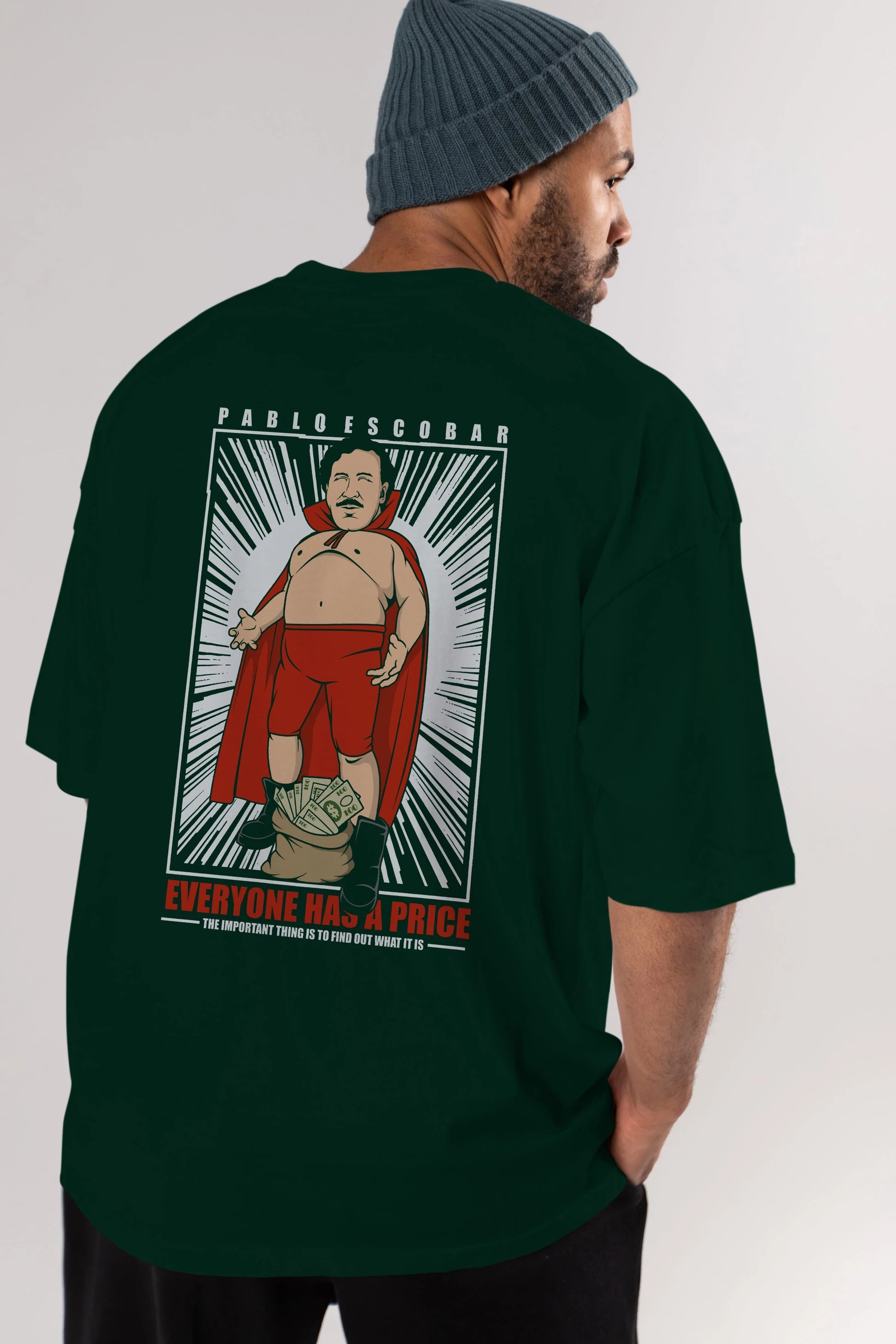 Pablo Escobar Luchador Arka Baskılı Oversize t-shirt Erkek Kadın Unisex %100 Pamuk tişort
