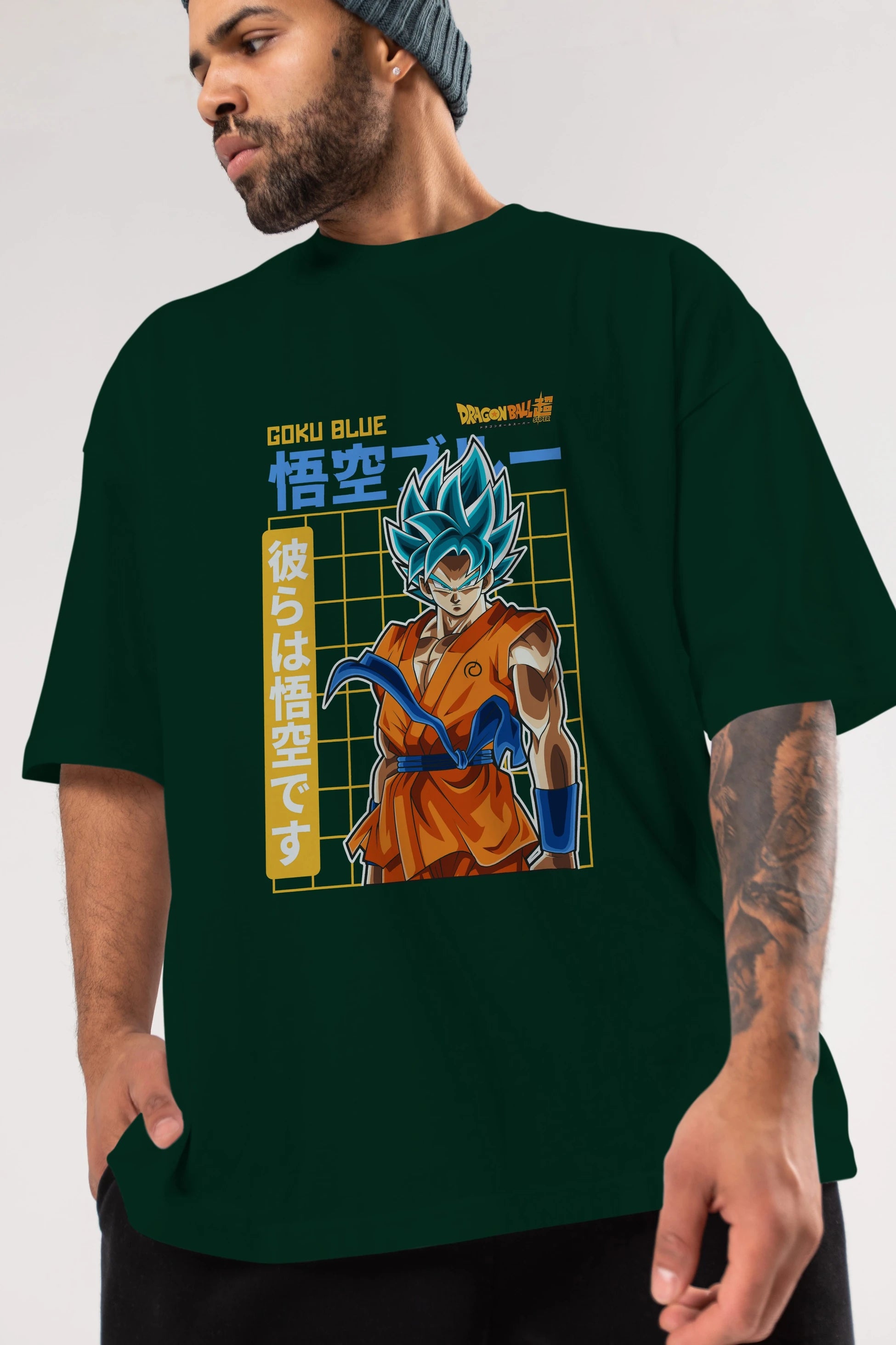 GOKU 1 Anime Ön Baskılı Oversize t-shirt %100 pamuk Erkek Kadın Unisex