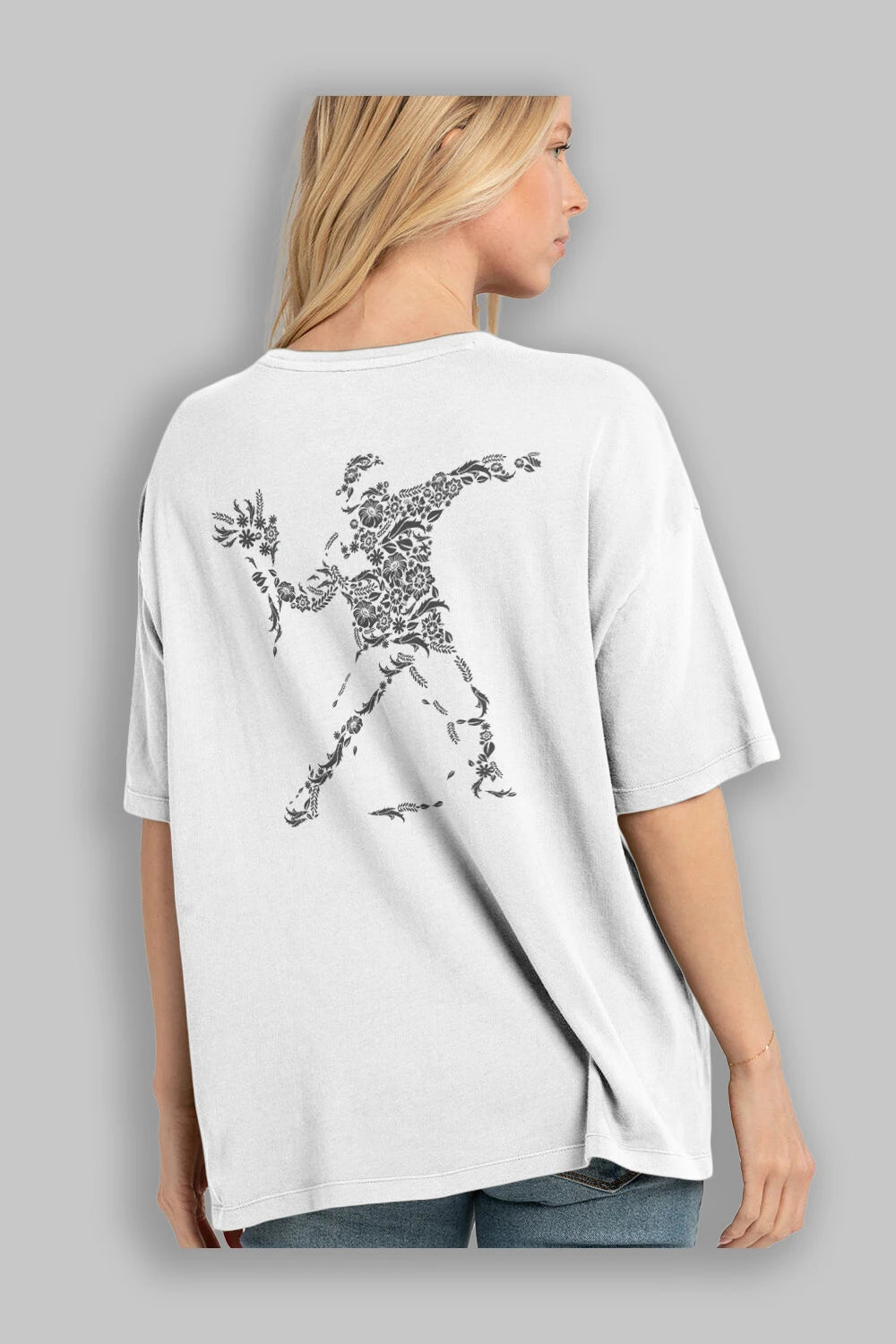 Flourish Vandalism Arka Baskılı Oversize t-shirt %100 pamuk Erkek Kadın Unisex