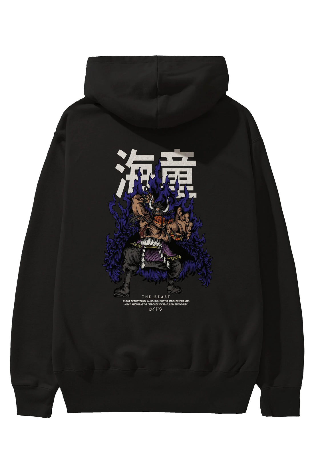 Kaido Anime Arka Baskılı Hoodie Oversize Kapüşonlu Sweatshirt Erkek Kadın Unisex