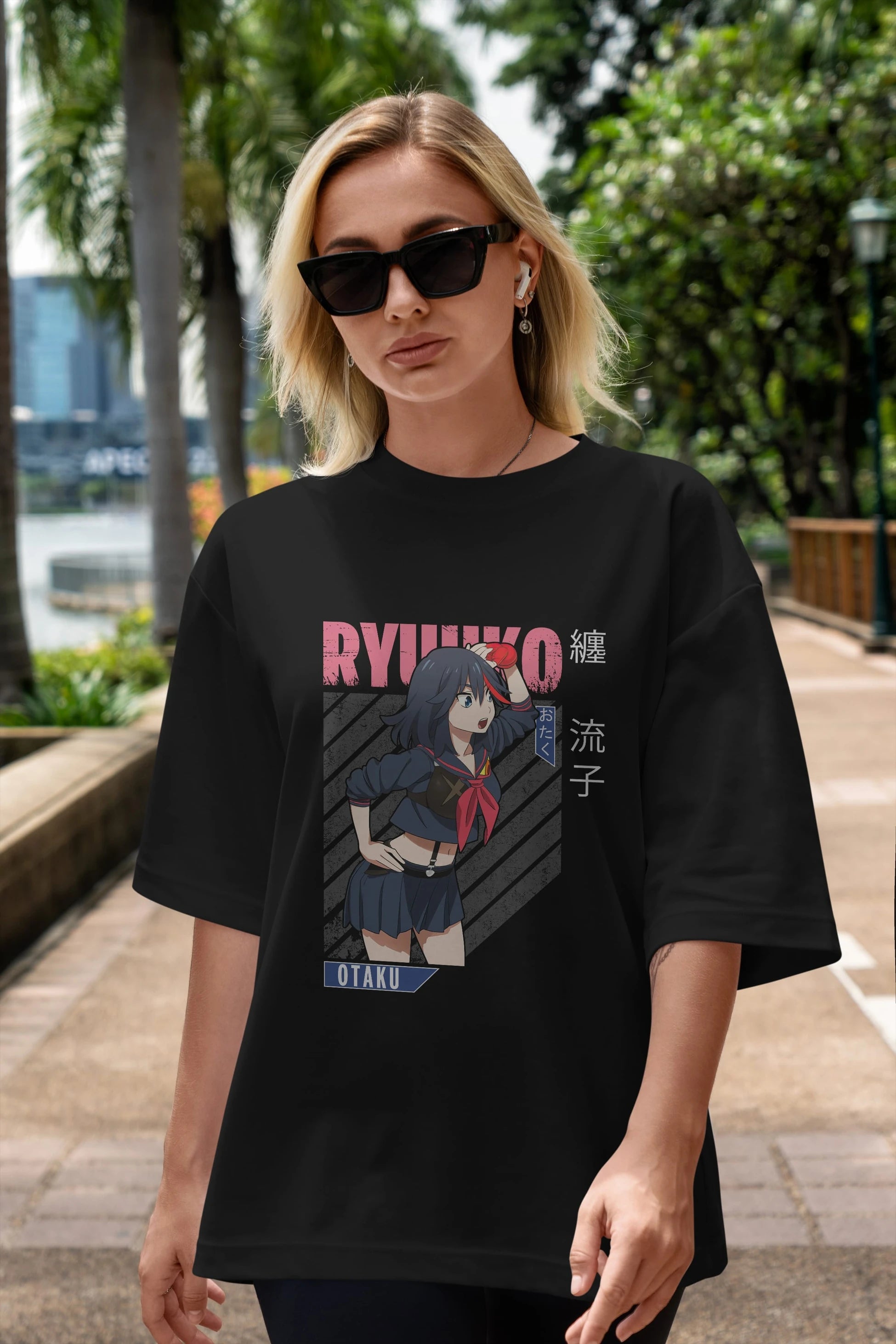 Ryuuko Matoi 6 Anime Ön Baskılı Oversize t-shirt %100 pamuk Erkek Kadın Unisex
