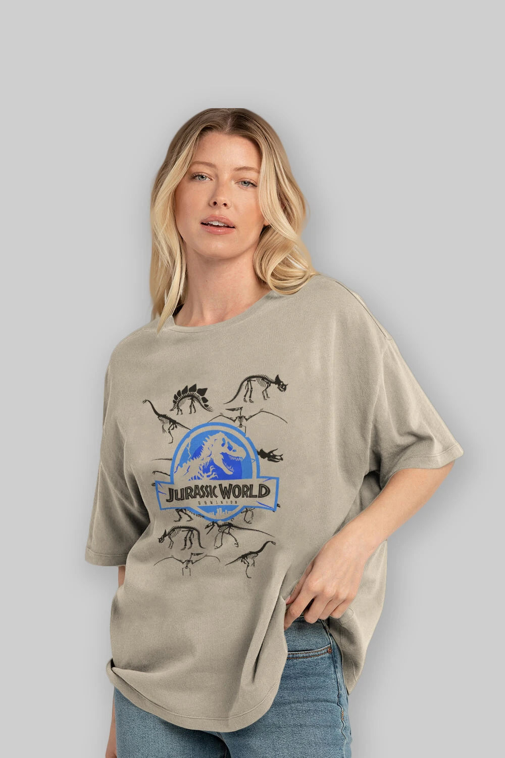 Jurassic Park (5) Ön Baskılı Oversize t-shirt Erkek Kadın Unisex %100 Pamuk Bisiklet Yaka tişort