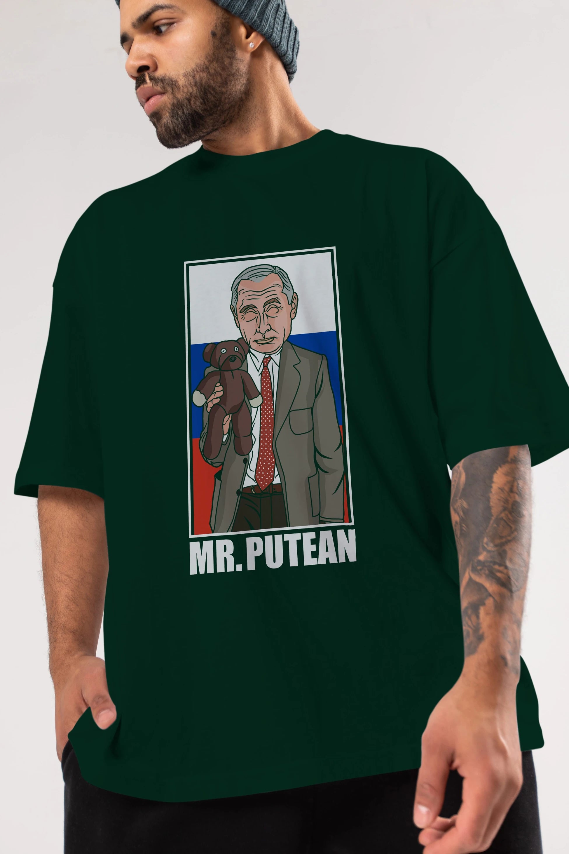 Mr Putean Ön Baskılı Oversize t-shirt Erkek Kadın Unisex %100 Pamuk tişort