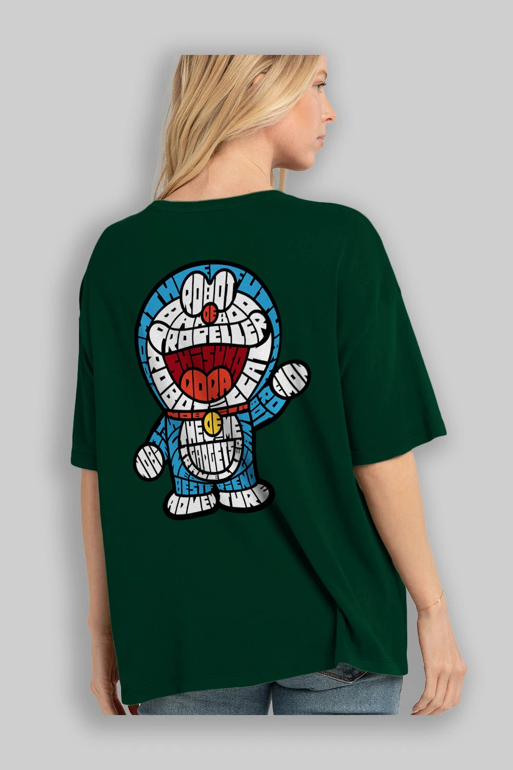 Robotic cat Arka Baskılı Oversize t-shirt %100 pamuk Erkek Kadın Unisex