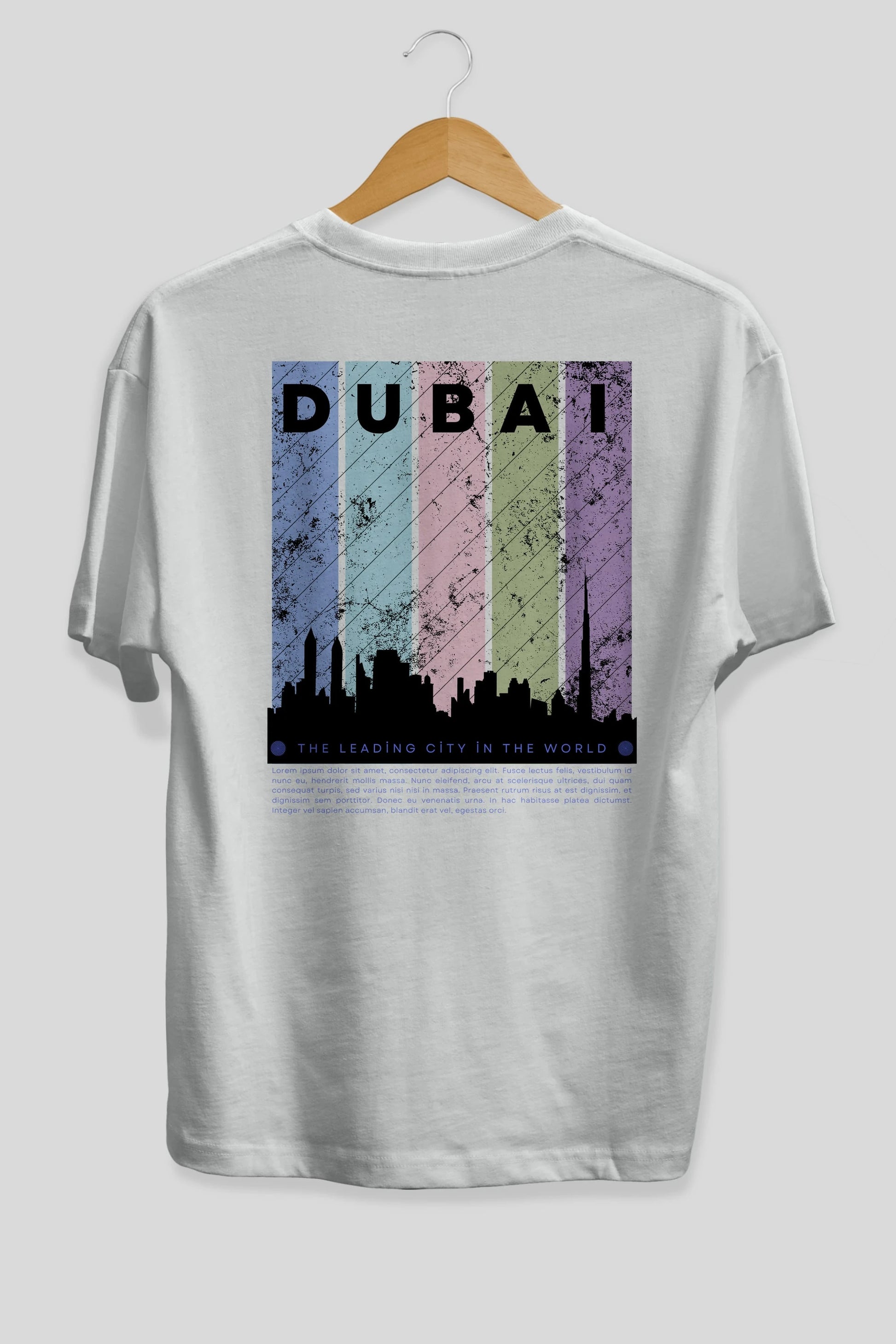 Dubai Yazılı Arka Baskılı Oversize t-shirt Erkek Kadın Unisex