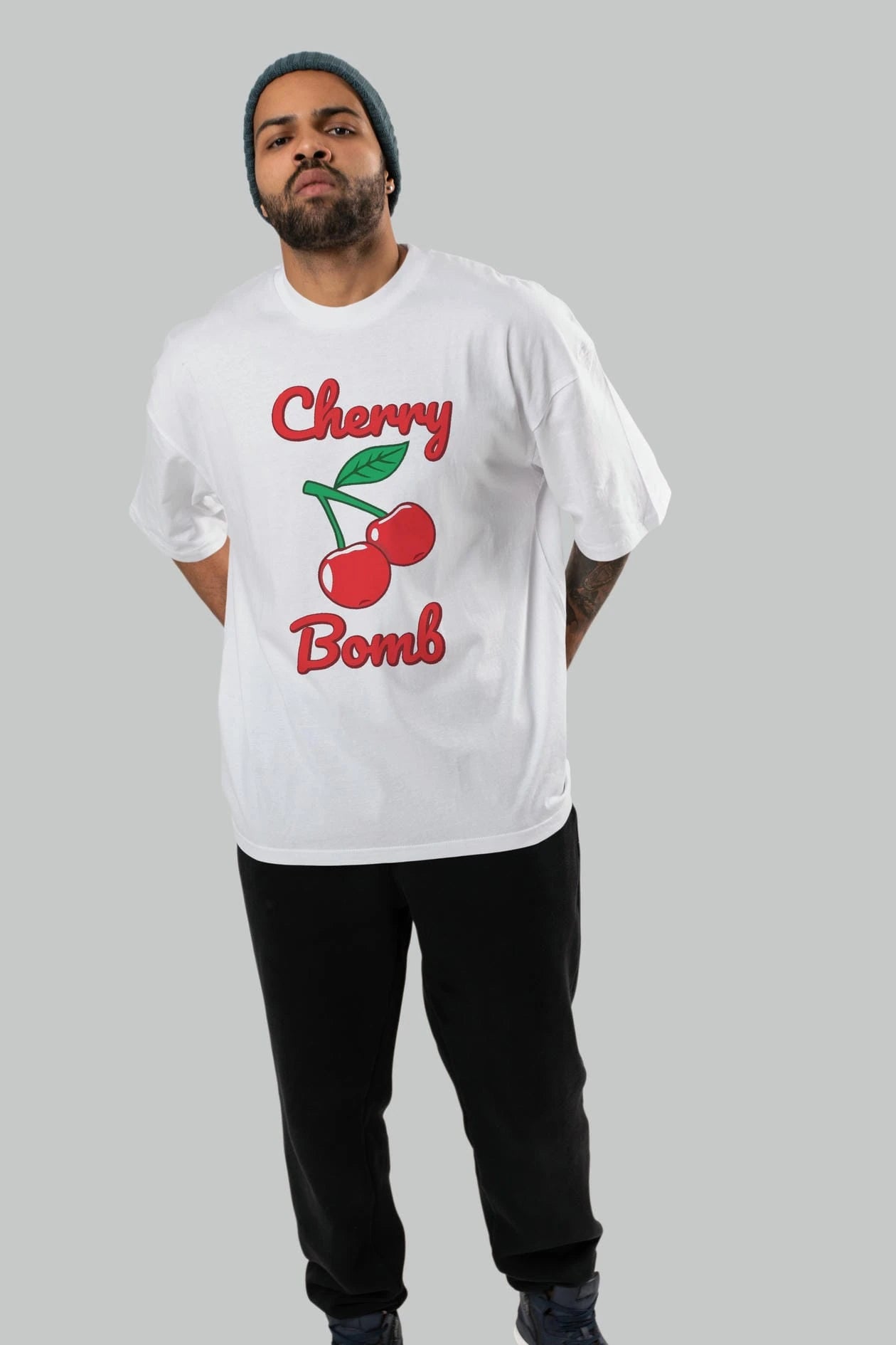 Cherry Bomb Cherries 1 Ön Baskılı Oversize t-shirt Erkek Kadın Pamuk Bisiklet Yaka tişort