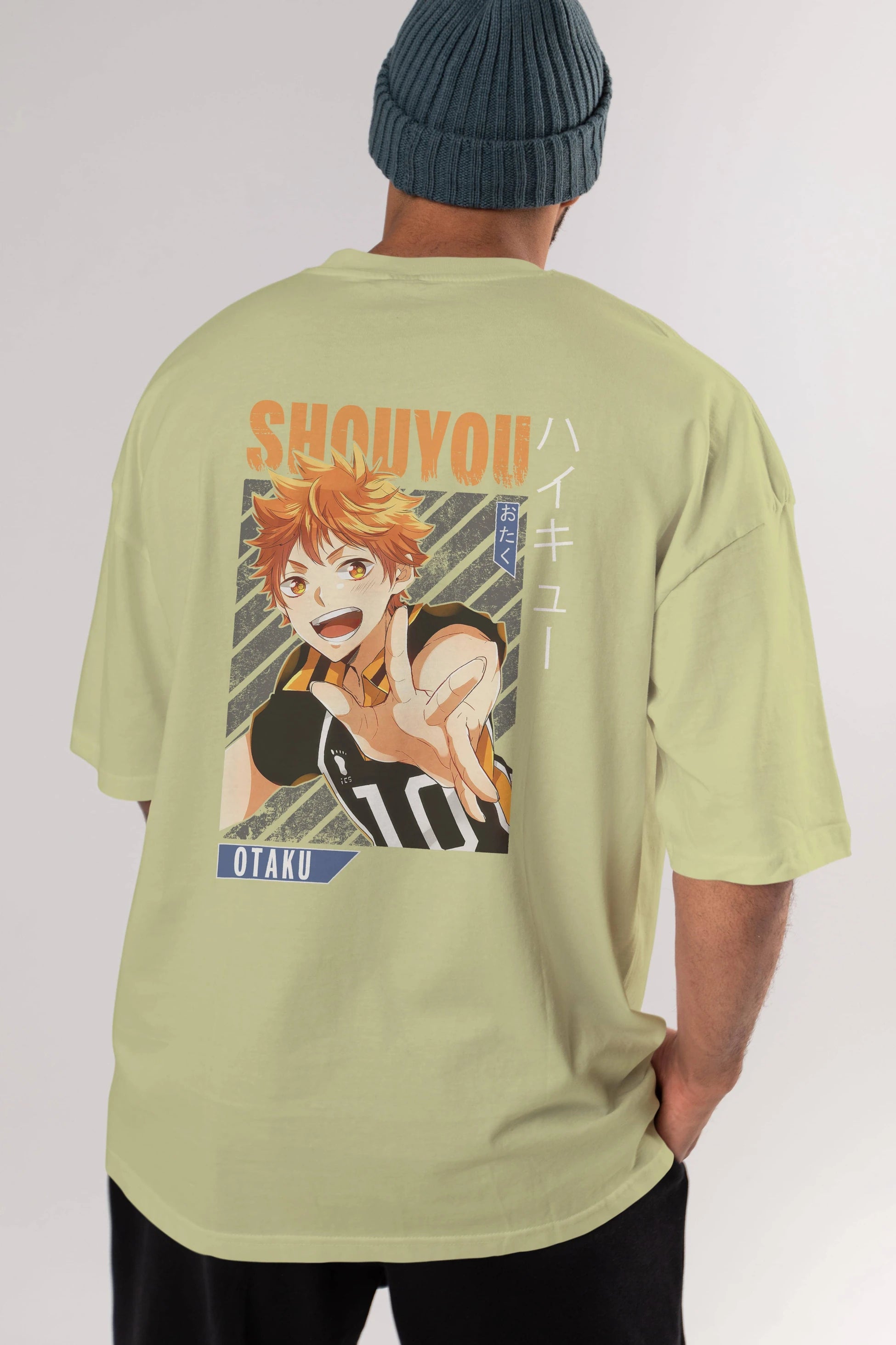 Shouyou Hinata 9 Anime Arka Baskılı Oversize t-shirt Erkek Kadın Unisex