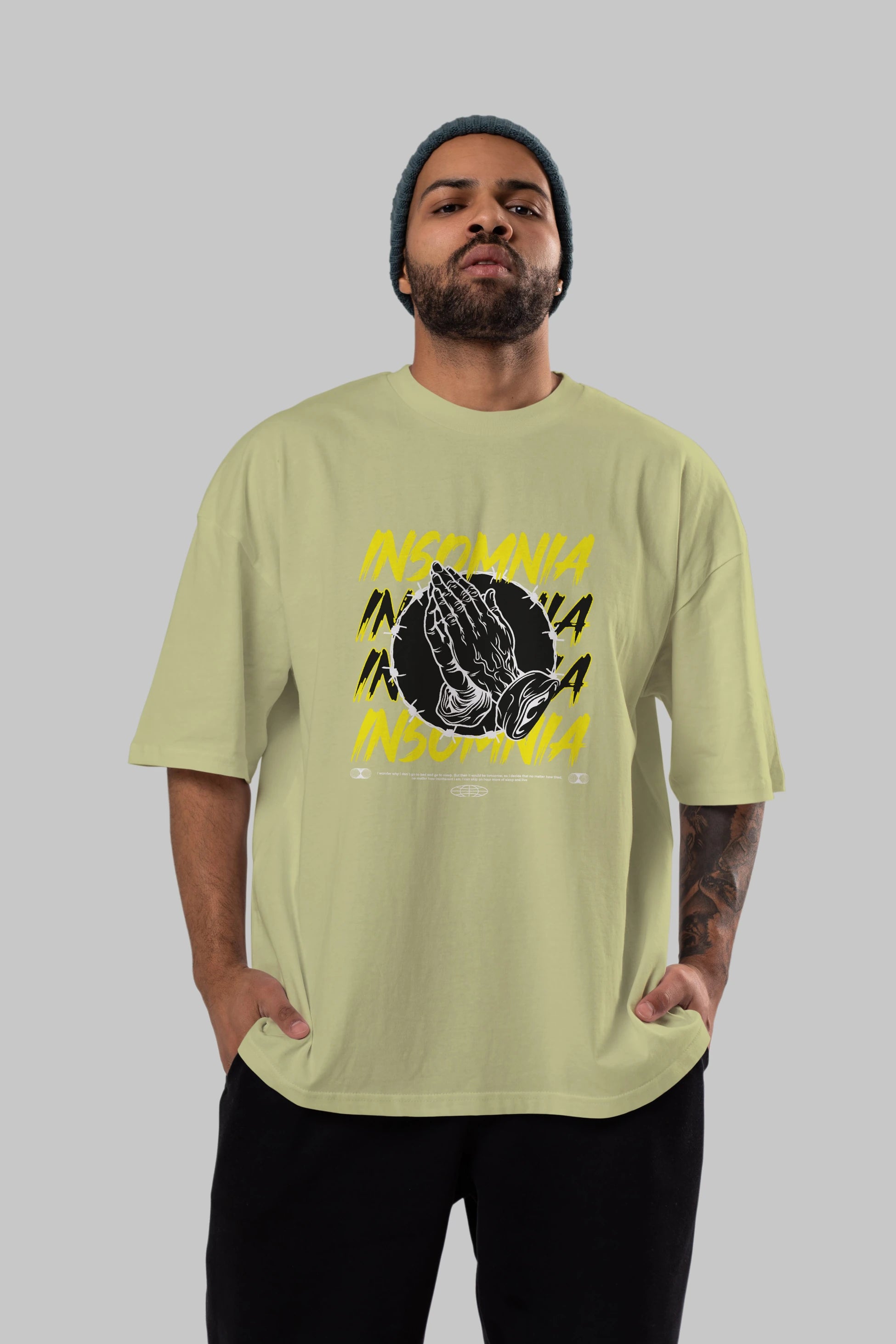 Insomnia Streetwear Ön Baskılı Oversize t-shirt Erkek Kadın Unisex