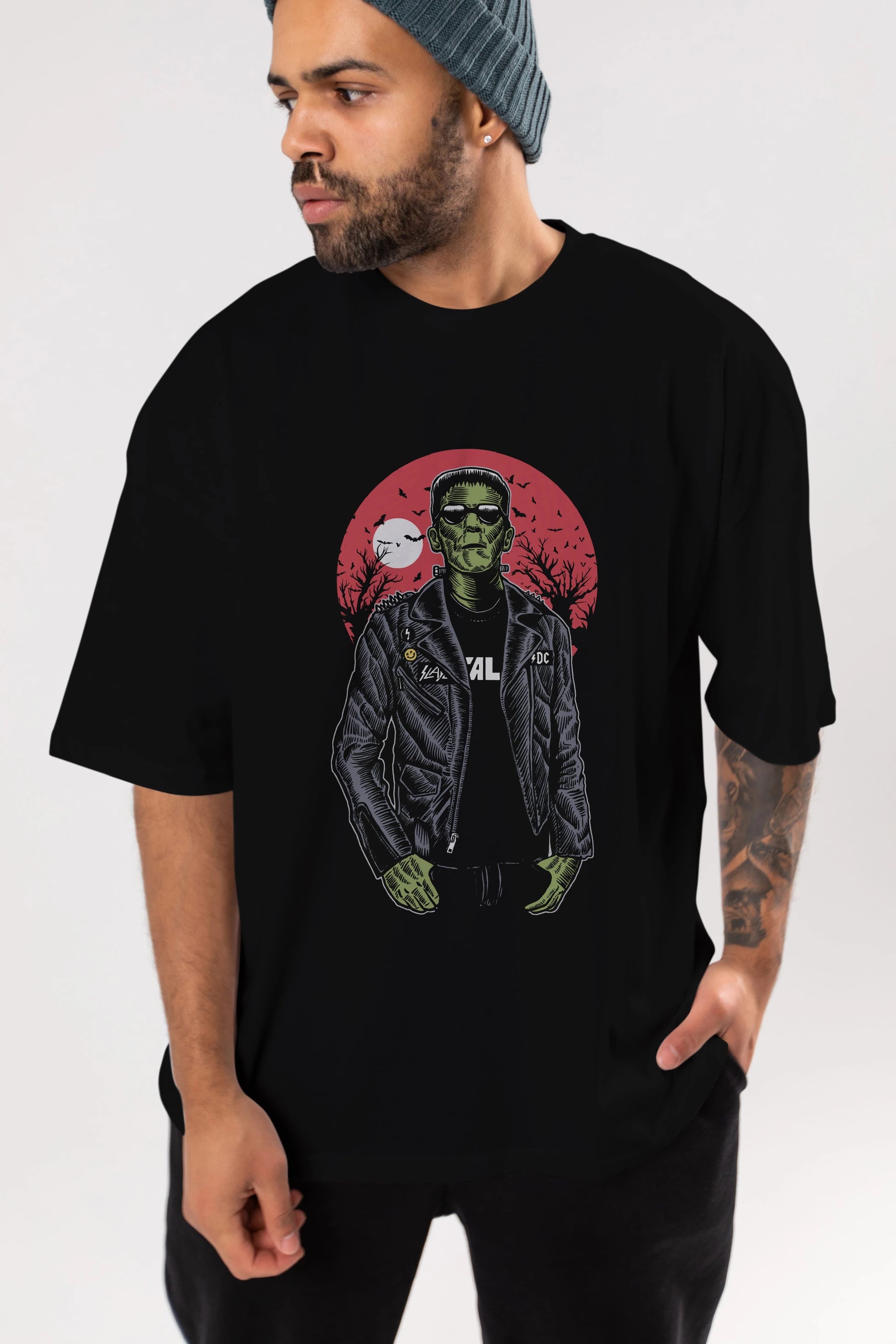 Frank Ön Baskılı Oversize t-shirt Erkek Kadın Unisex %100 Pamuk tişort
