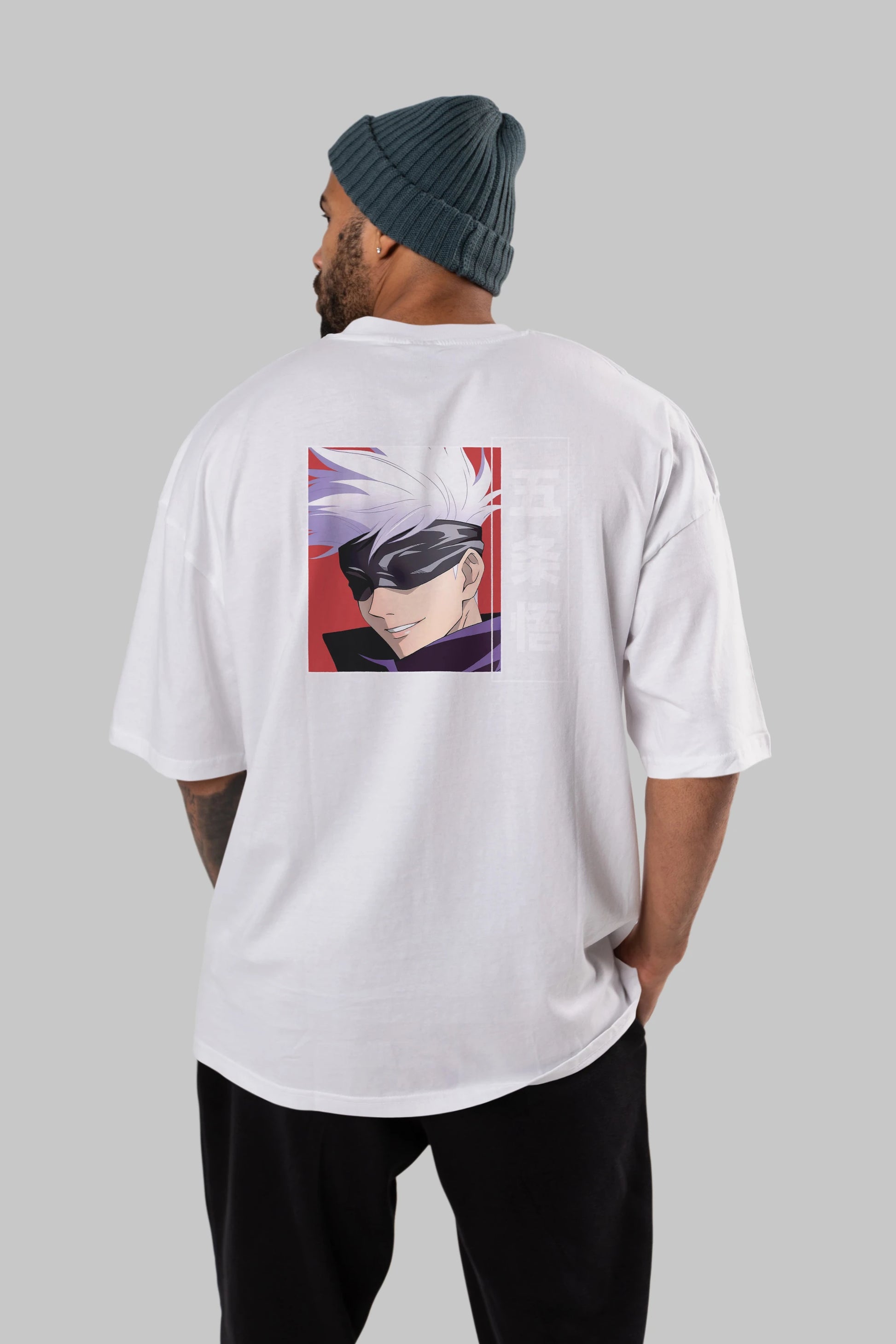 SATORU GOJO Anime Arka Baskılı Oversize t-shirt Erkek Kadın Unisex