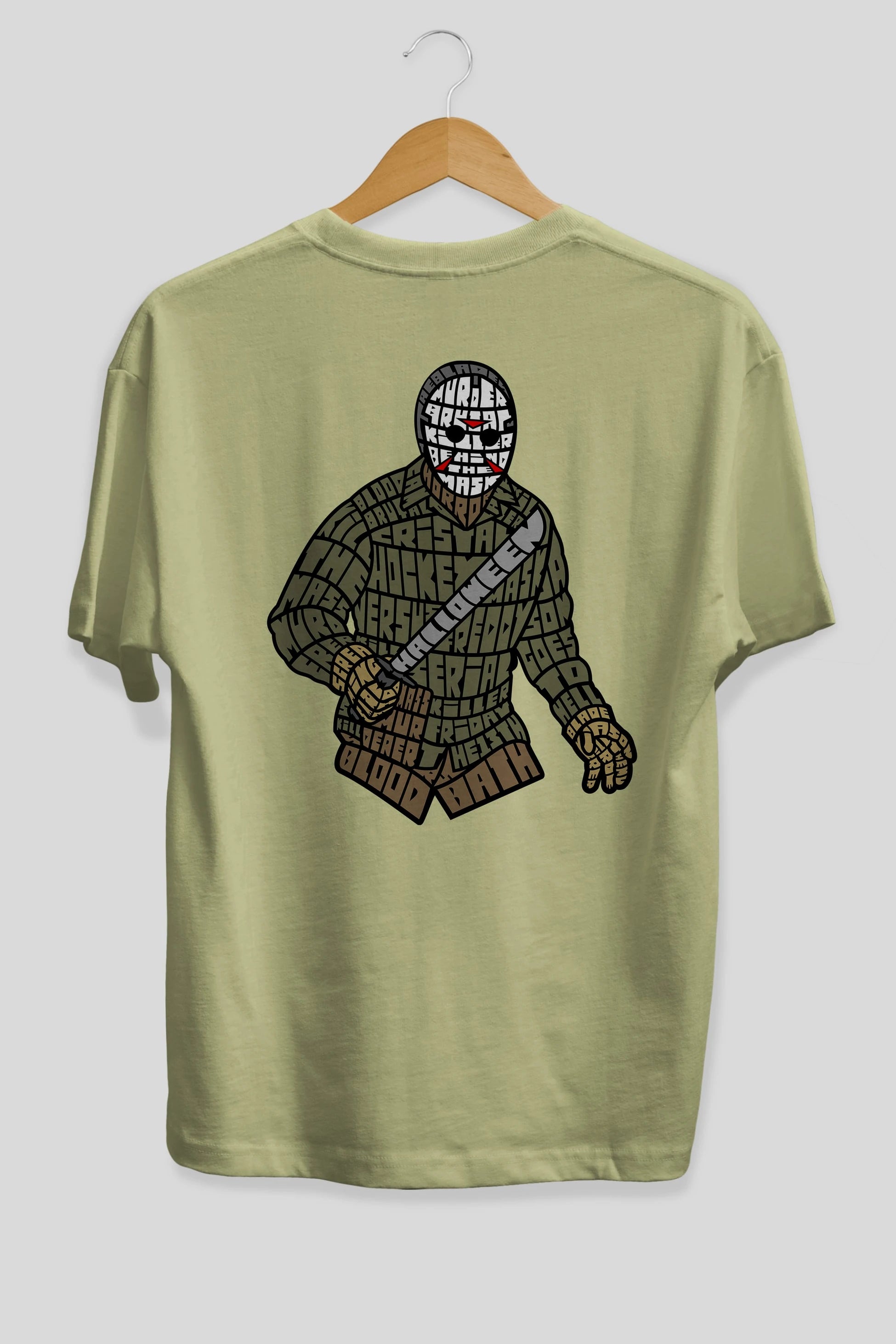 Jason Arka Baskılı Oversize t-shirt %100 pamuk Erkek Kadın Unisex