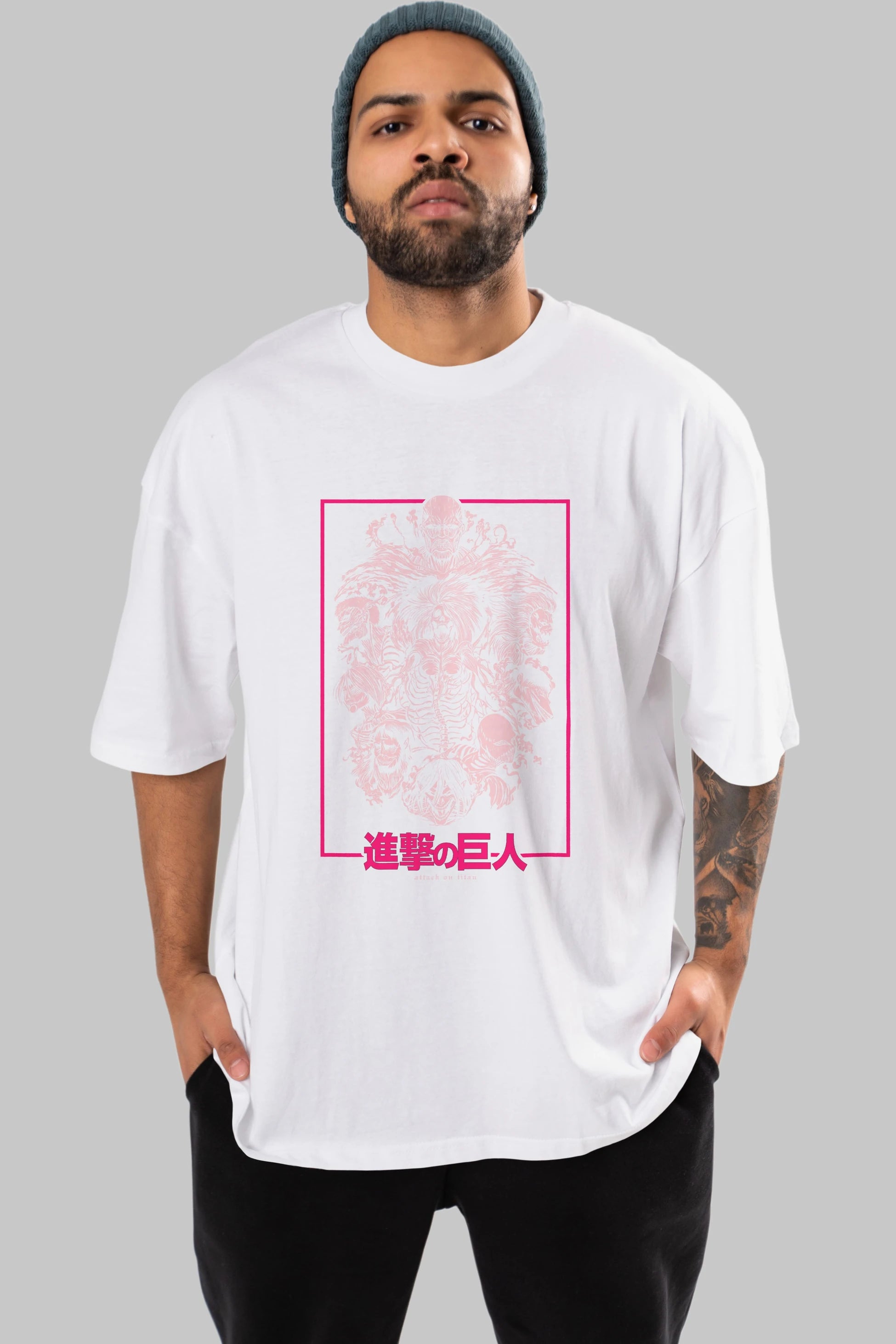 ATTACK ON TITANS Anime Ön Baskılı Oversize t-shirt %100 pamuk Erkek Kadın Unisex