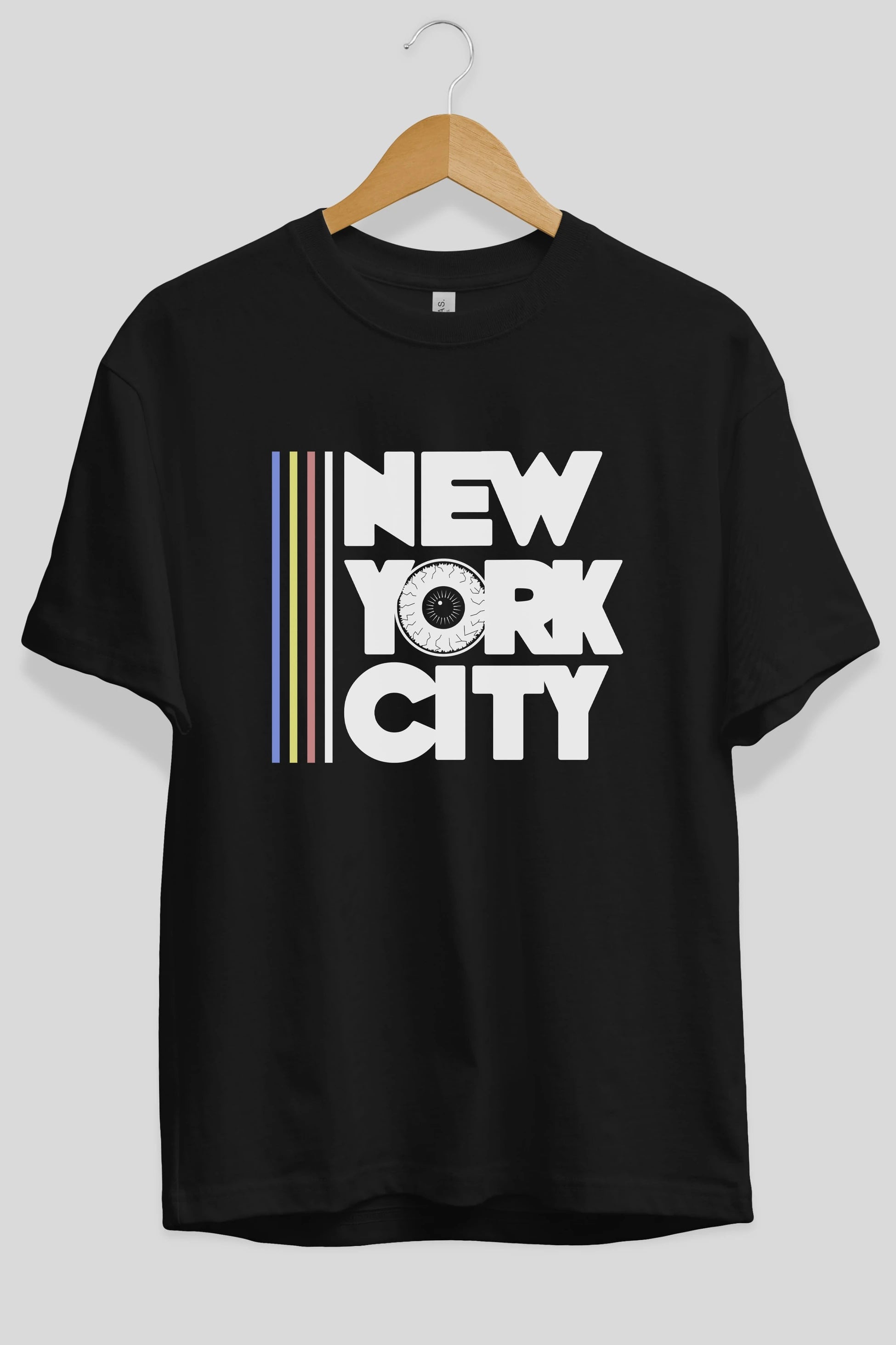 New York City Style Ön Baskılı Oversize t-shirt Erkek Kadın Unisex
