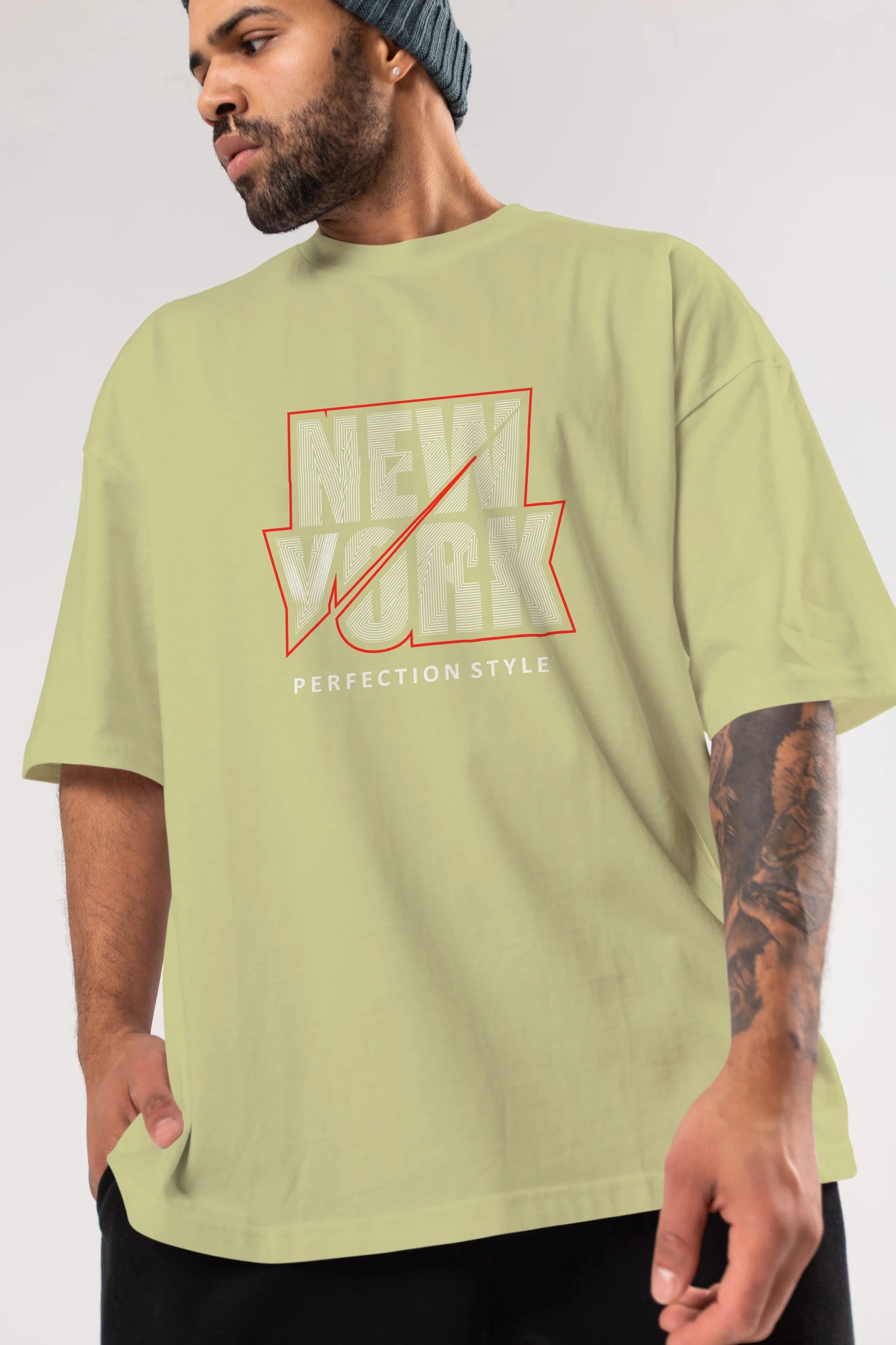New York Perfection Style Ön Baskılı Oversize t-shirt Erkek Kadın Unisex