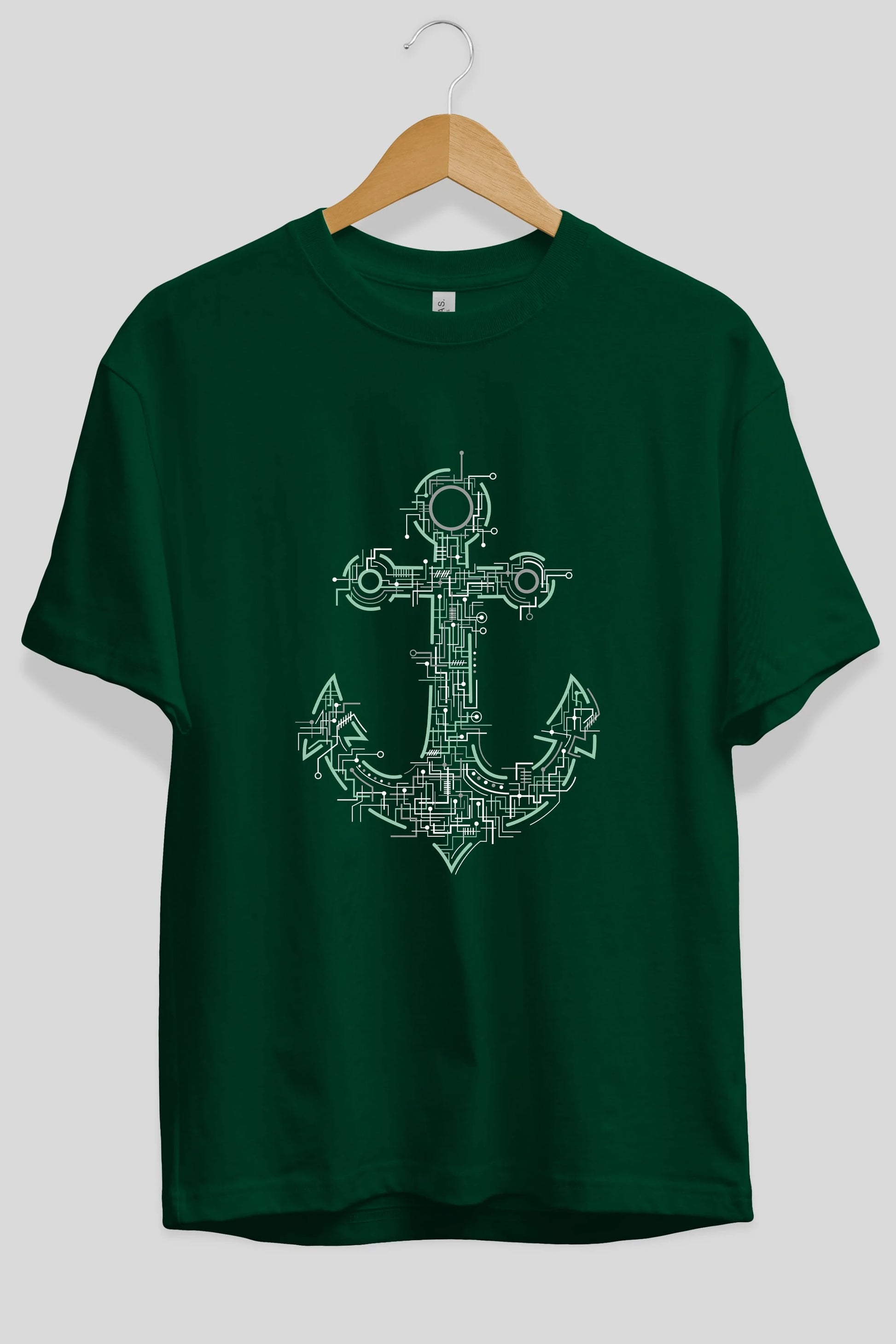 Electric Anchor Ön Baskılı Oversize t-shirt %100 pamuk Erkek Kadın Unisex