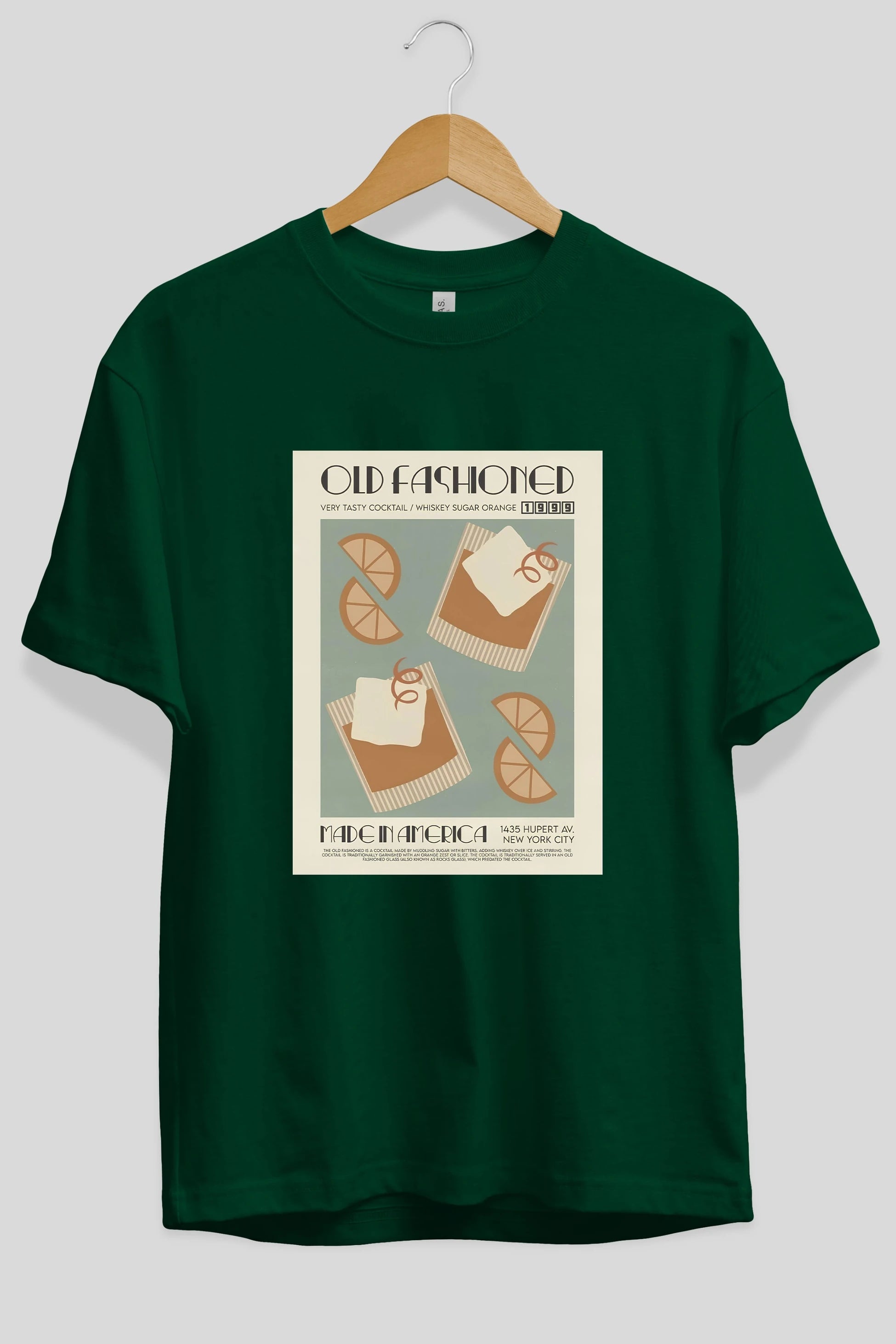 Old Fashioned 2 Ön Baskılı Oversize t-shirt Erkek Kadın Unisex %100 Pamuk Bisiklet Yaka tişort