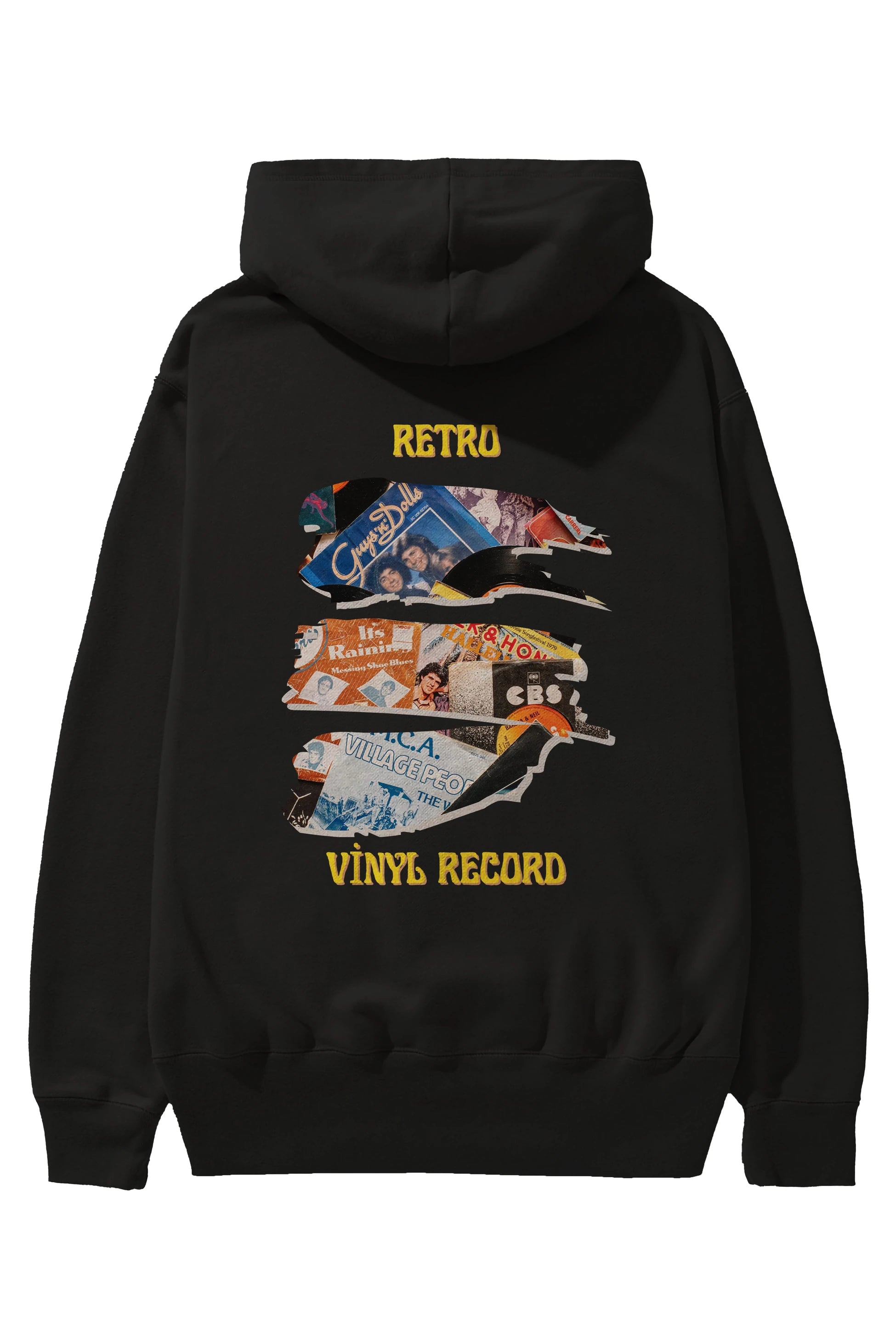 Retro Design Arka Baskılı Oversize Hoodie Kapüşonlu Sweatshirt Erkek Kadın Unisex